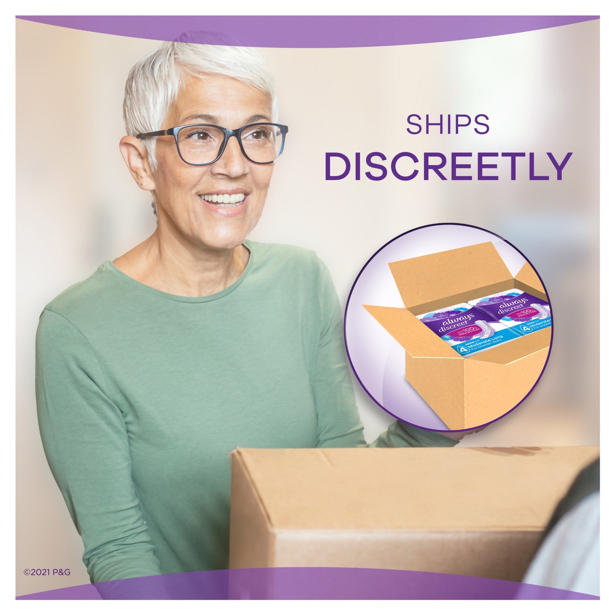 Always® Discreet Bladder Control Pad, Moderate 00037000904335