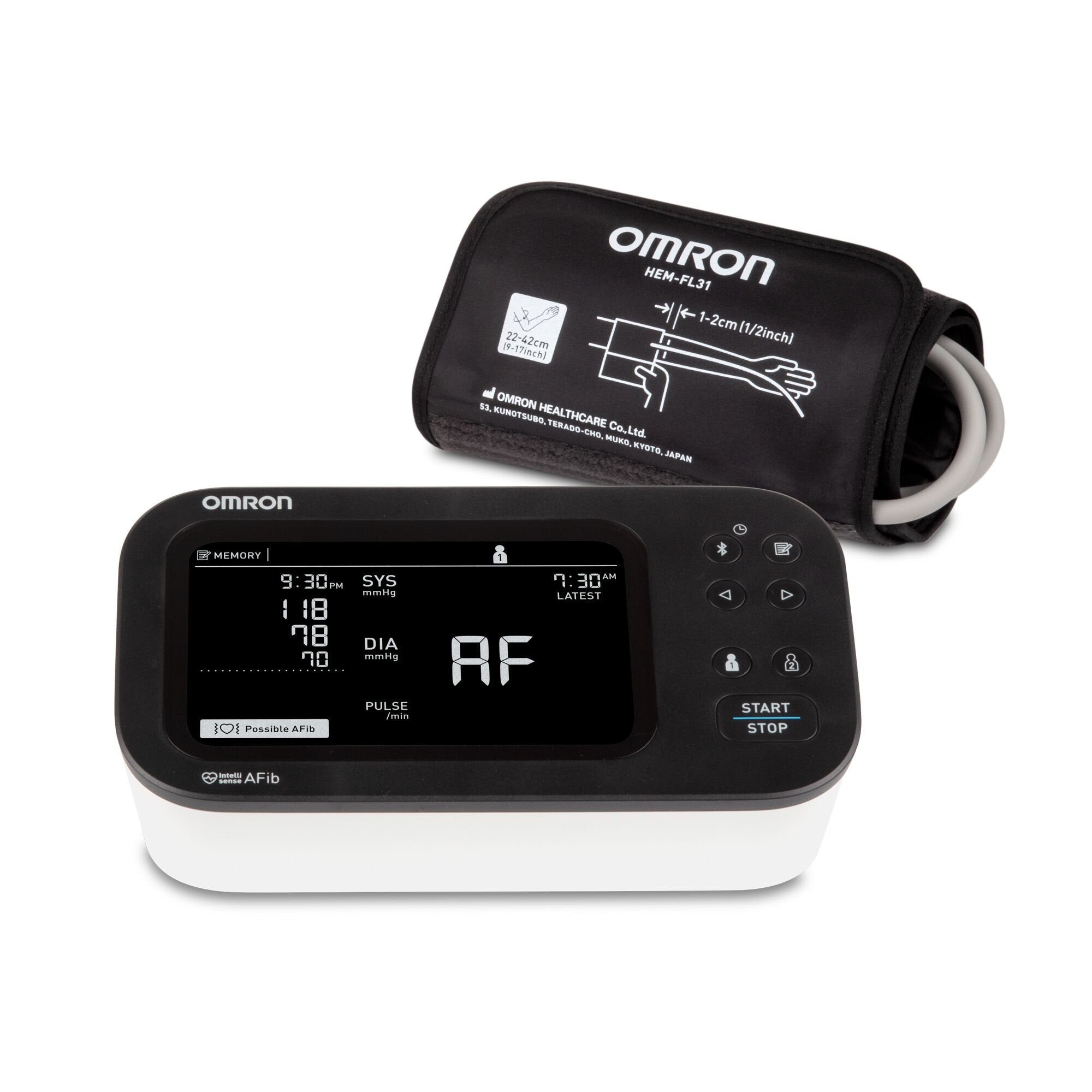 Digital Blood Pressure Monitor Omron 10 Series® Adult Cuff Nylon Cuff 9 to 17 Inch Desk Model BP7465