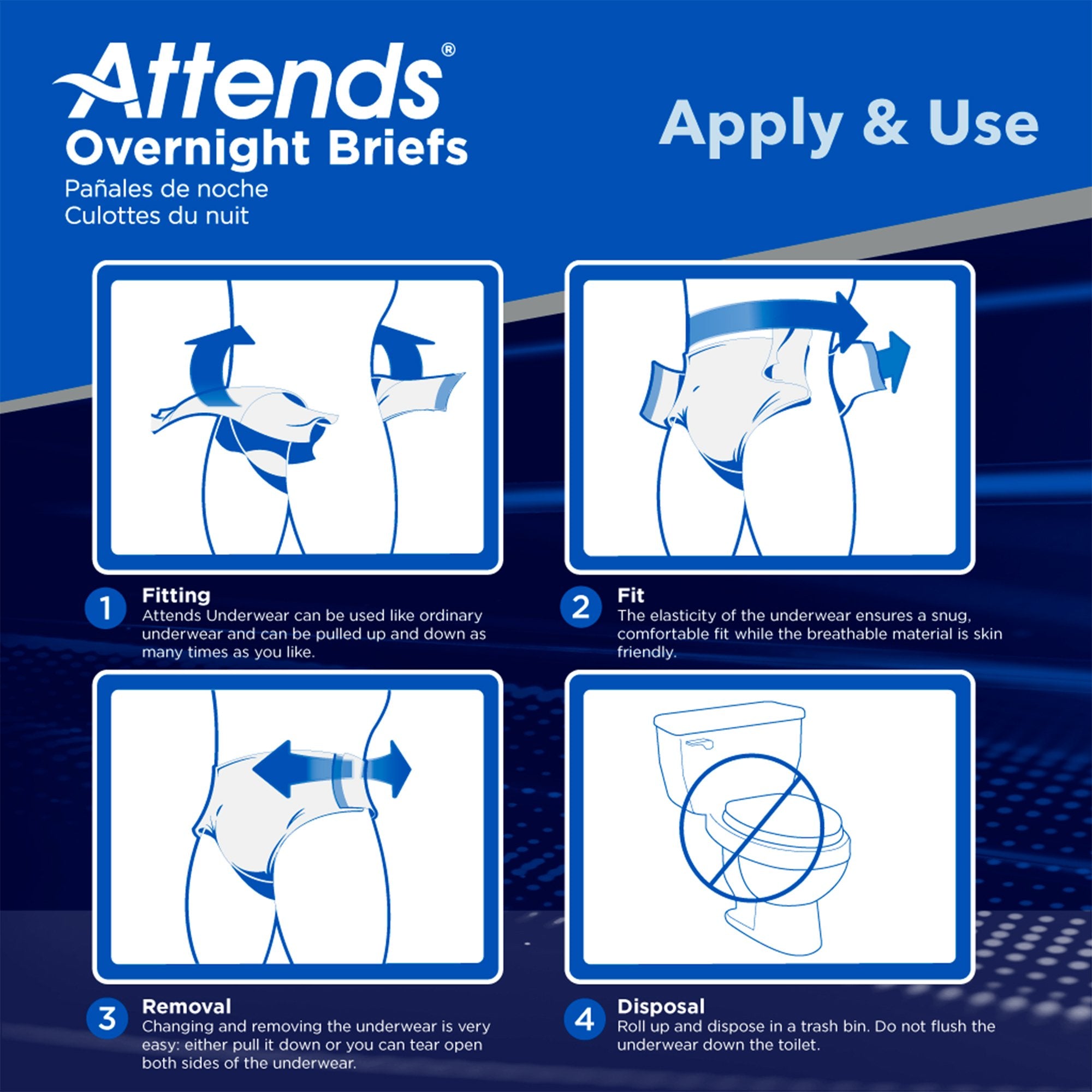 Attends® Briefs with Overnight Protection, Large DDEW30