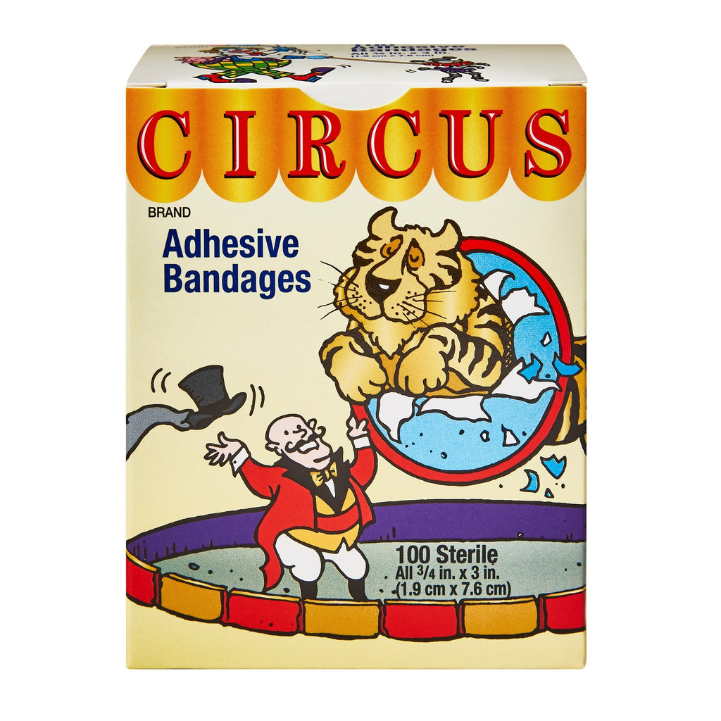 American® White Cross Stat Strip® Circus Kid Design Adhesive Strip, ¾ x 3 Inch 15600