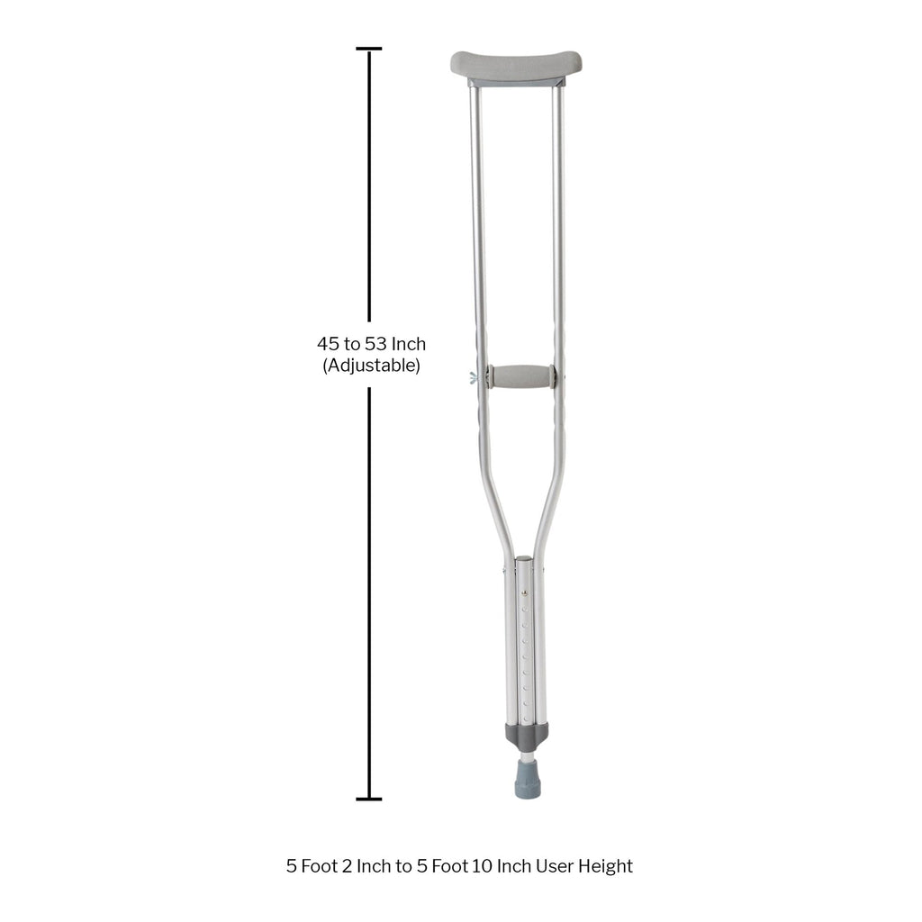 McKesson Adult Underarm Crutches, 5'2" – 5'10" 146-10400-8