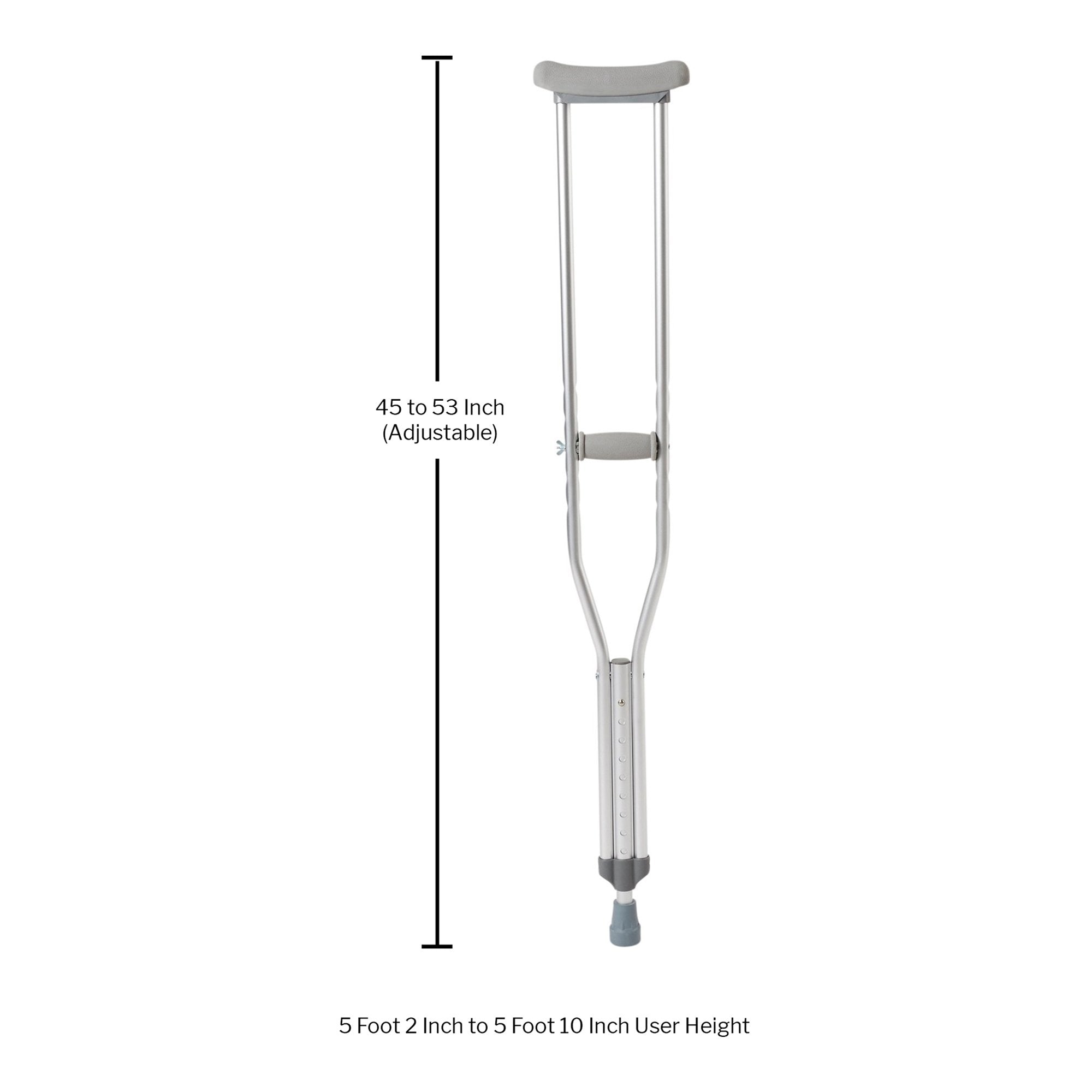 McKesson Adult Underarm Crutches, 5'2" – 5'10" 146-10400-8