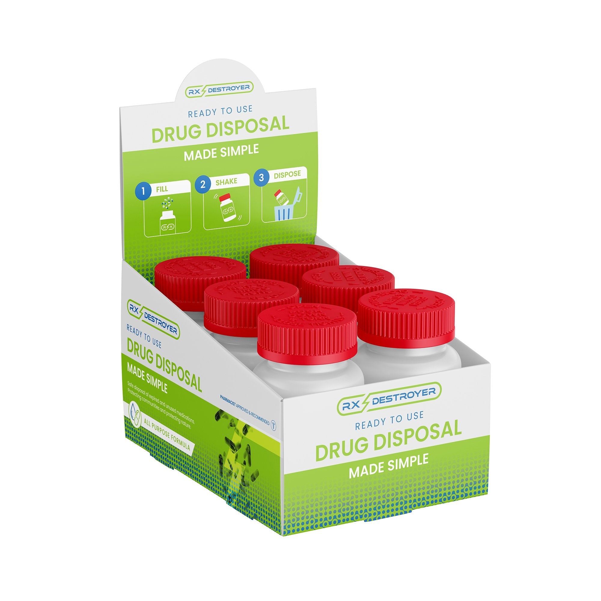 Rx Destroyer™ Drug Disposal Pouch for use with Pharmaceutical Disposal System RX4-6POP