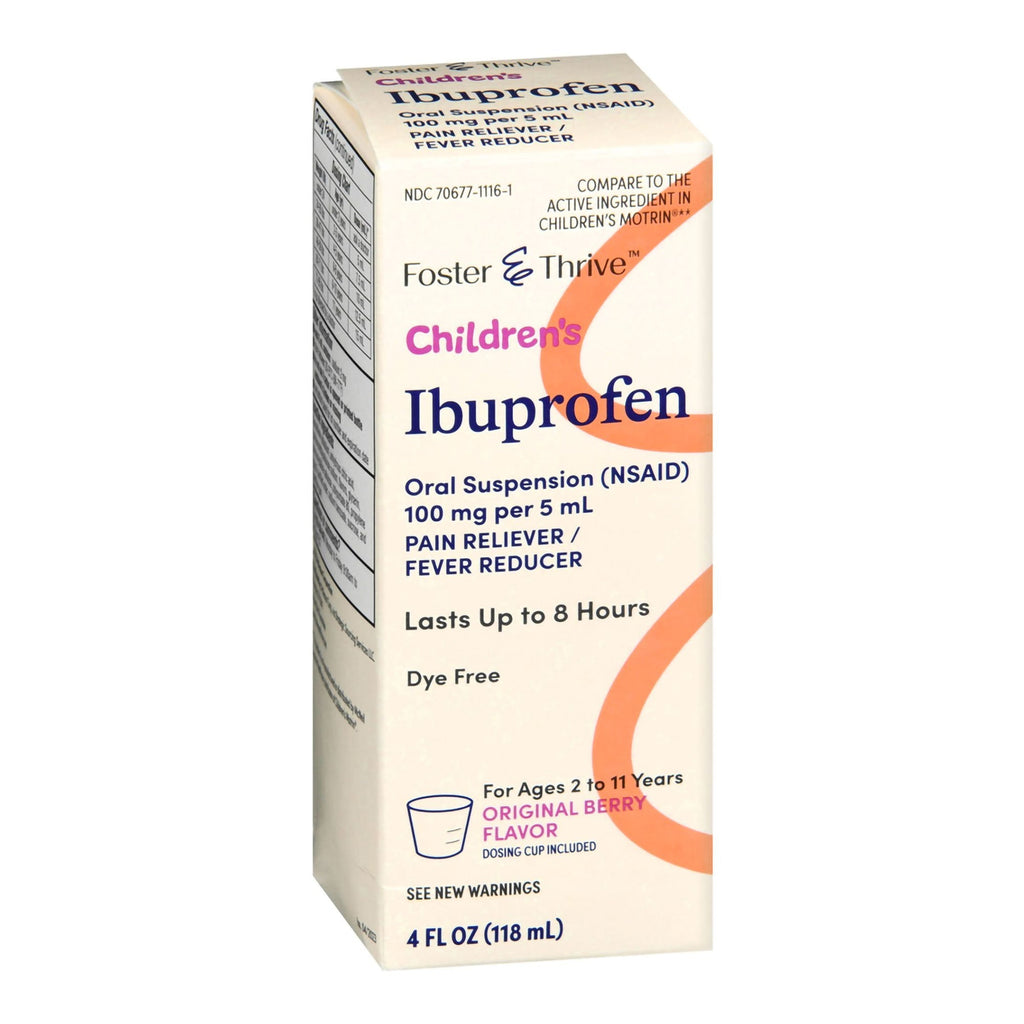 Foster & Thrive™ Children's Ibuprofen Oral Suspension, Original Berry, 4 ounces 70677111601