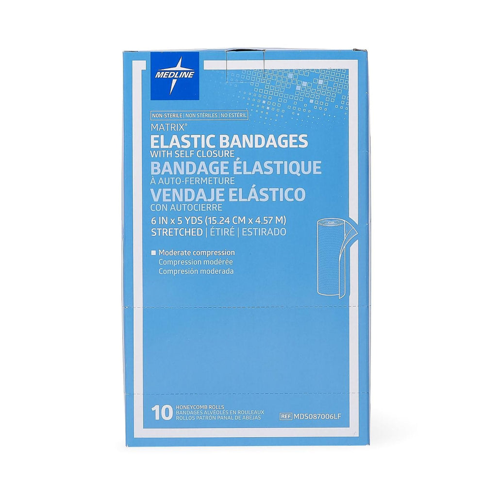 Matrix Double Hook and Loop Closure Elastic Bandage, 6 Inch x 5 Yard MDS087006LF