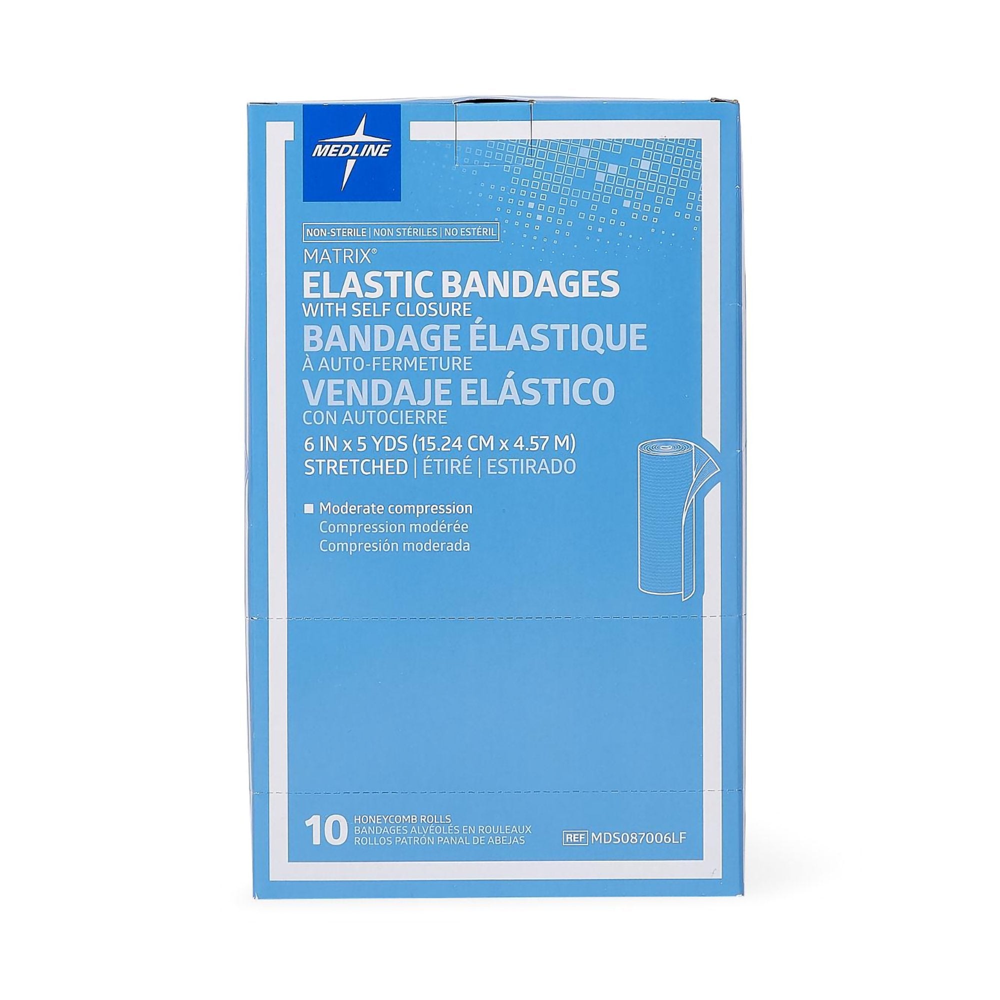 Matrix Double Hook and Loop Closure Elastic Bandage, 6 Inch x 5 Yard MDS087006LF