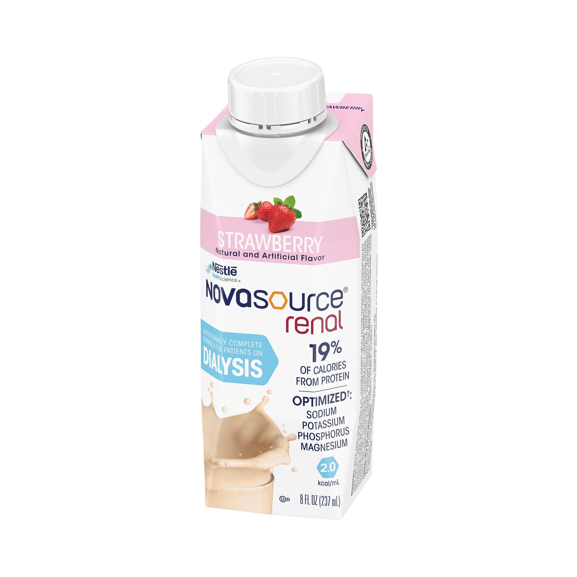 Novasource® Renal Strawberry Formula for Patients on Dialysis, 8-ounce carton 00043900369228