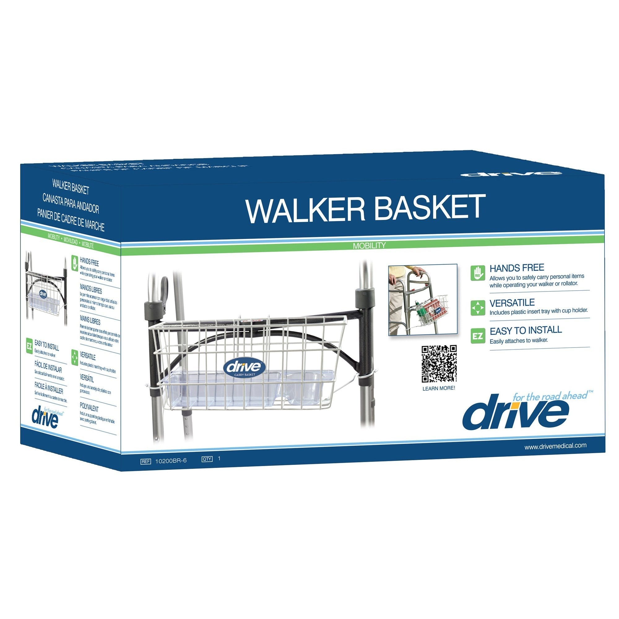 drive™ Walker Basket, Aluminum, Plastic Insert Included 10200B