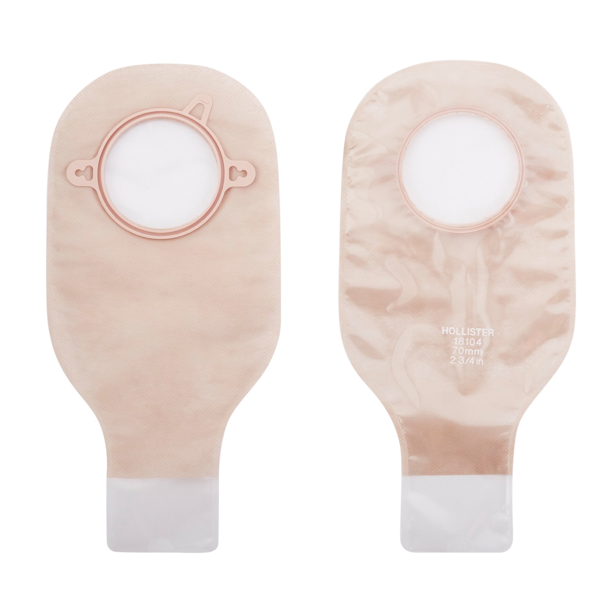 New Image™ Transparent Colostomy Pouch, Pre-cut to Fit 70 mm Stomas, Blue Match 18104