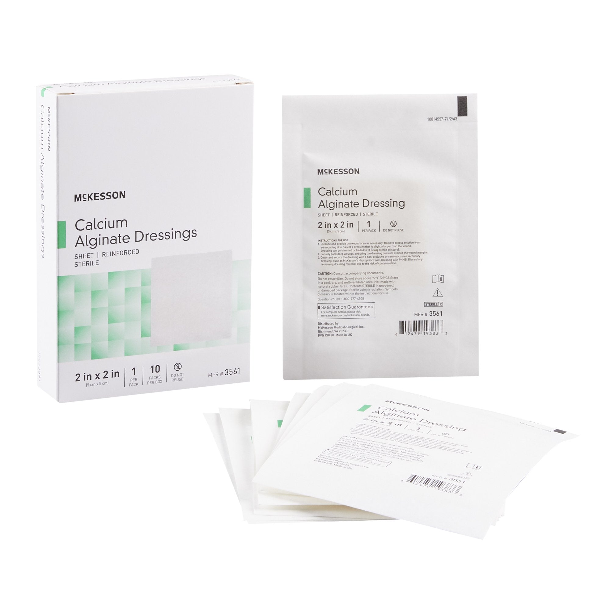 McKesson Alginate Dressing, 2 x 2 Inch 3561
