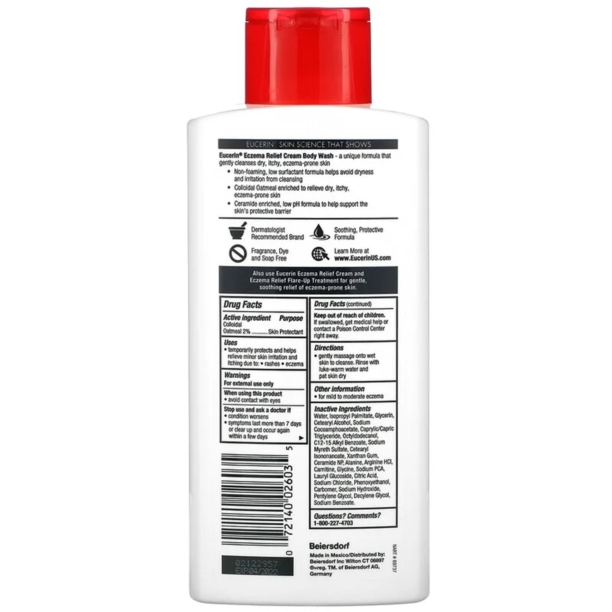 Eucerin® Eczema Relief Cream and Body Wash, 13.5 oz. 07214002603