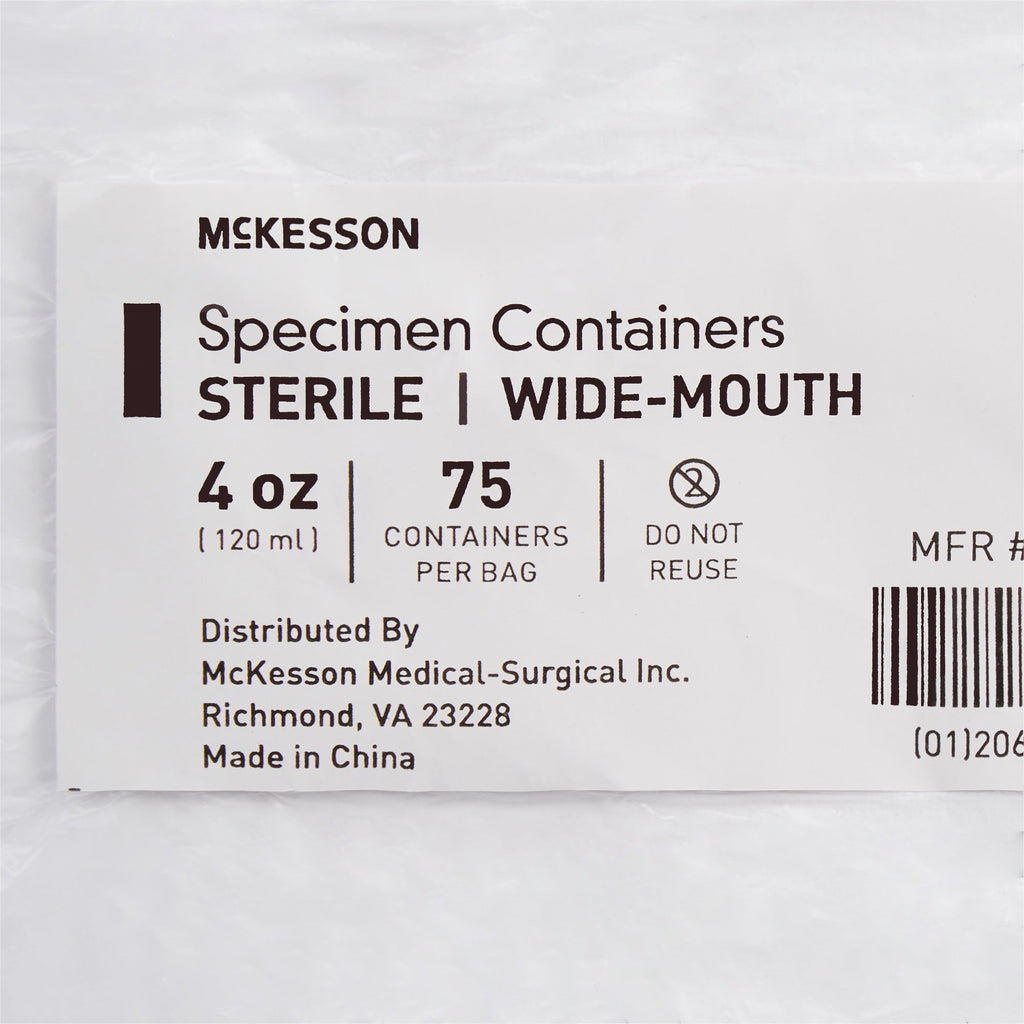 McKesson Specimen Container for Pneumatic Tube Systems, 120 mL 16-9542