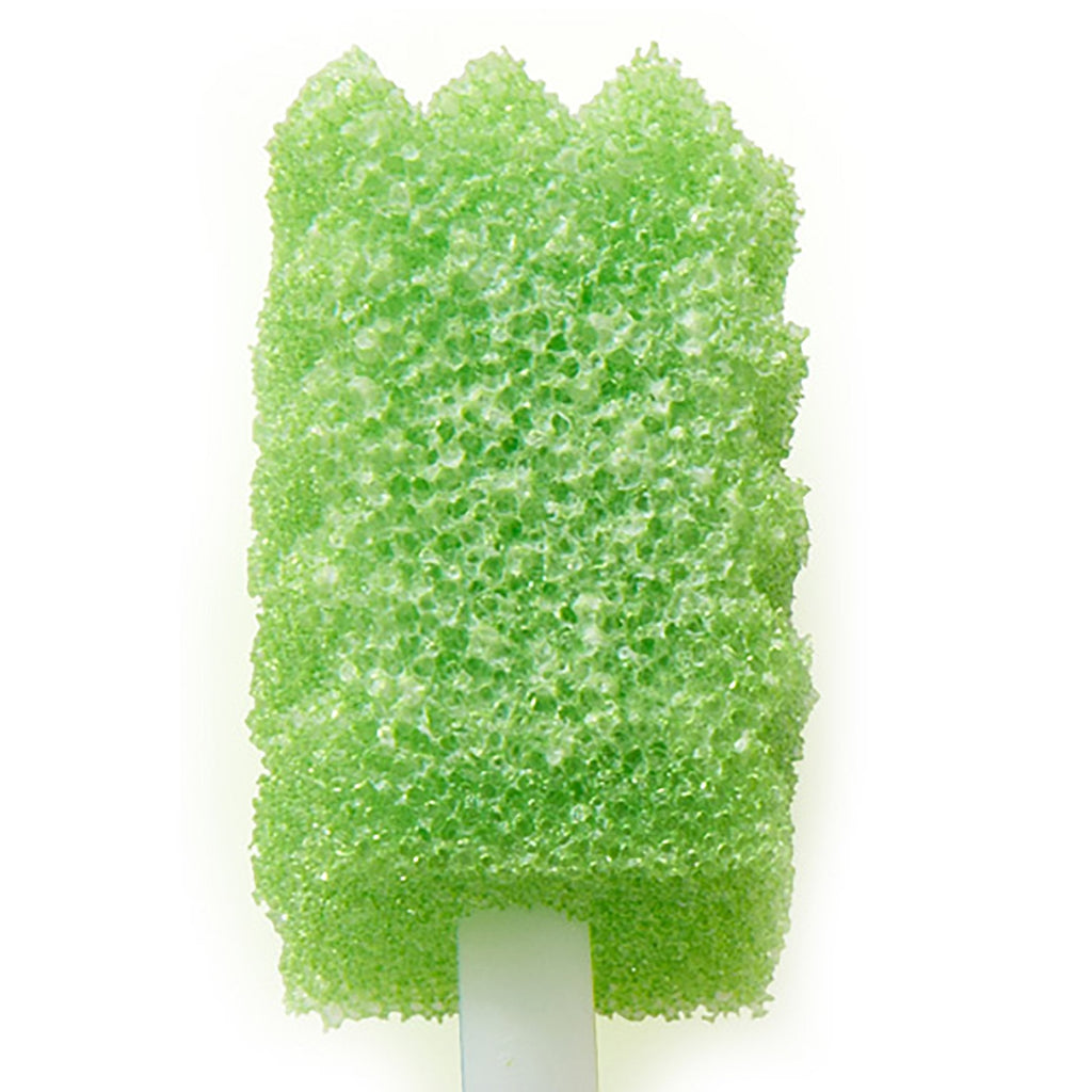 Toothette Plus Oral Swabsticks Foam Tip, Green, 6 Inch, Individually Wrapped 6076