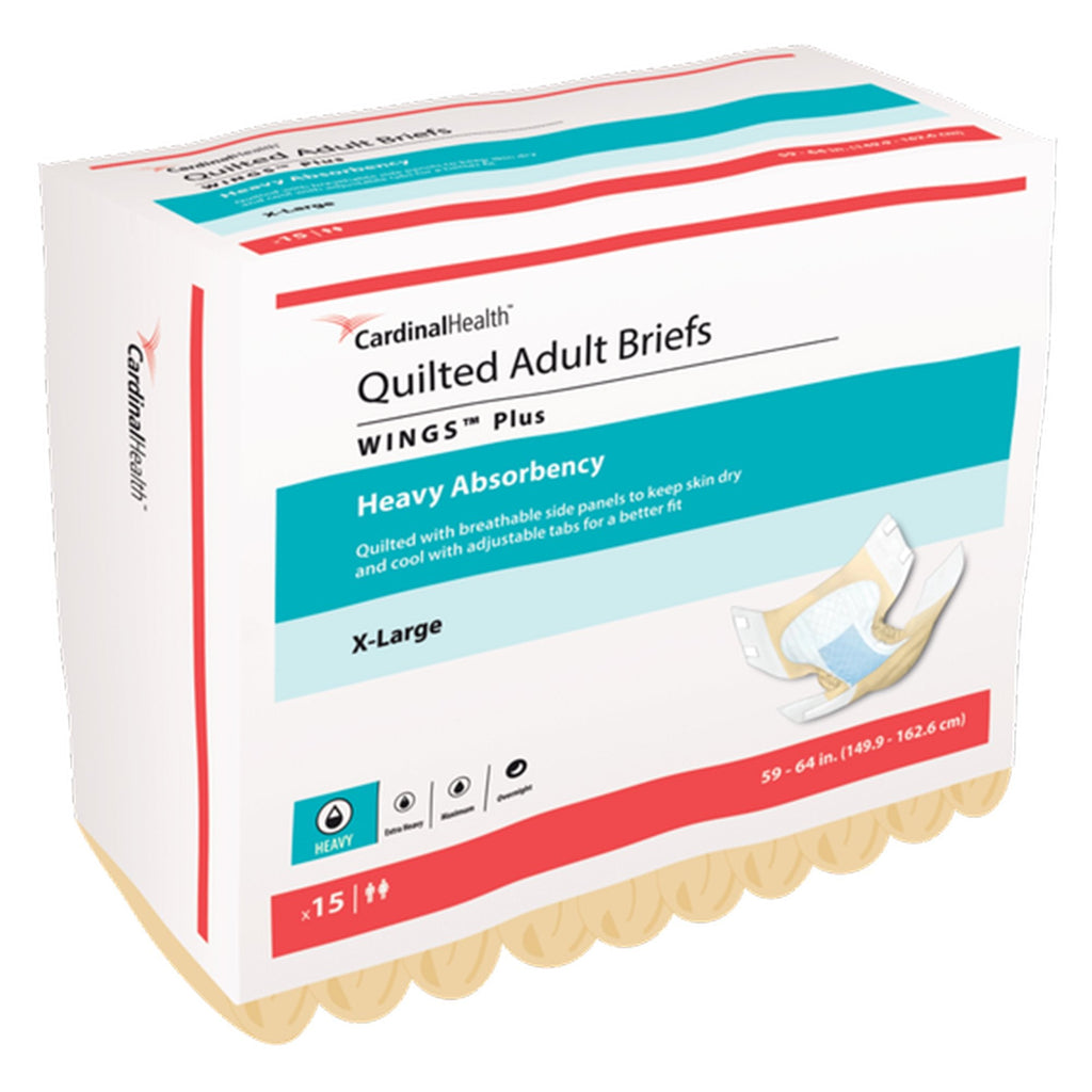 Wings™ Plus Quilted Heavy Absorbency Incontinence Brief, Extra Large 66035