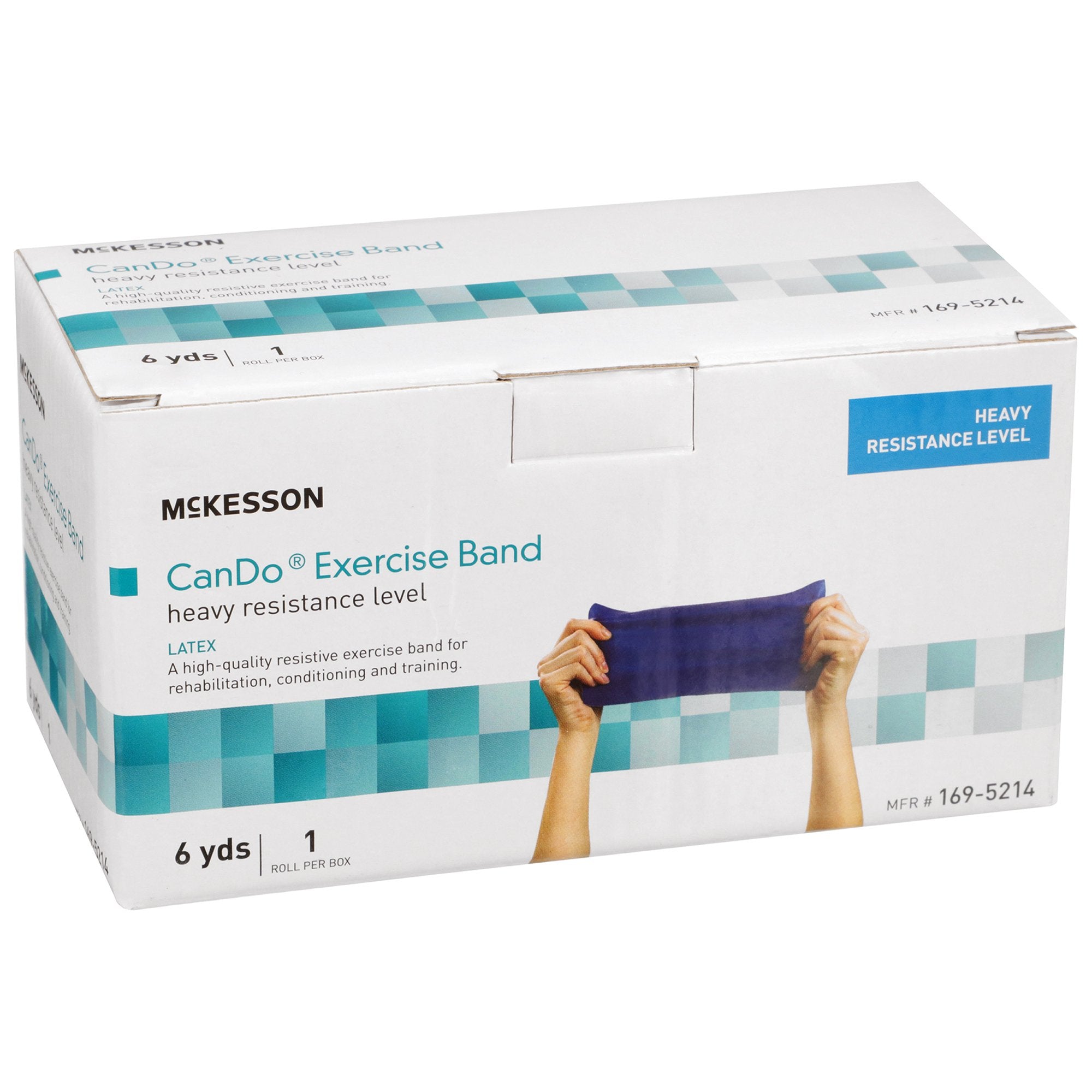 McKesson Exercise Resistance Band, Blue, 5 Inch x 6 Yard, Heavy Resistance 169-5214