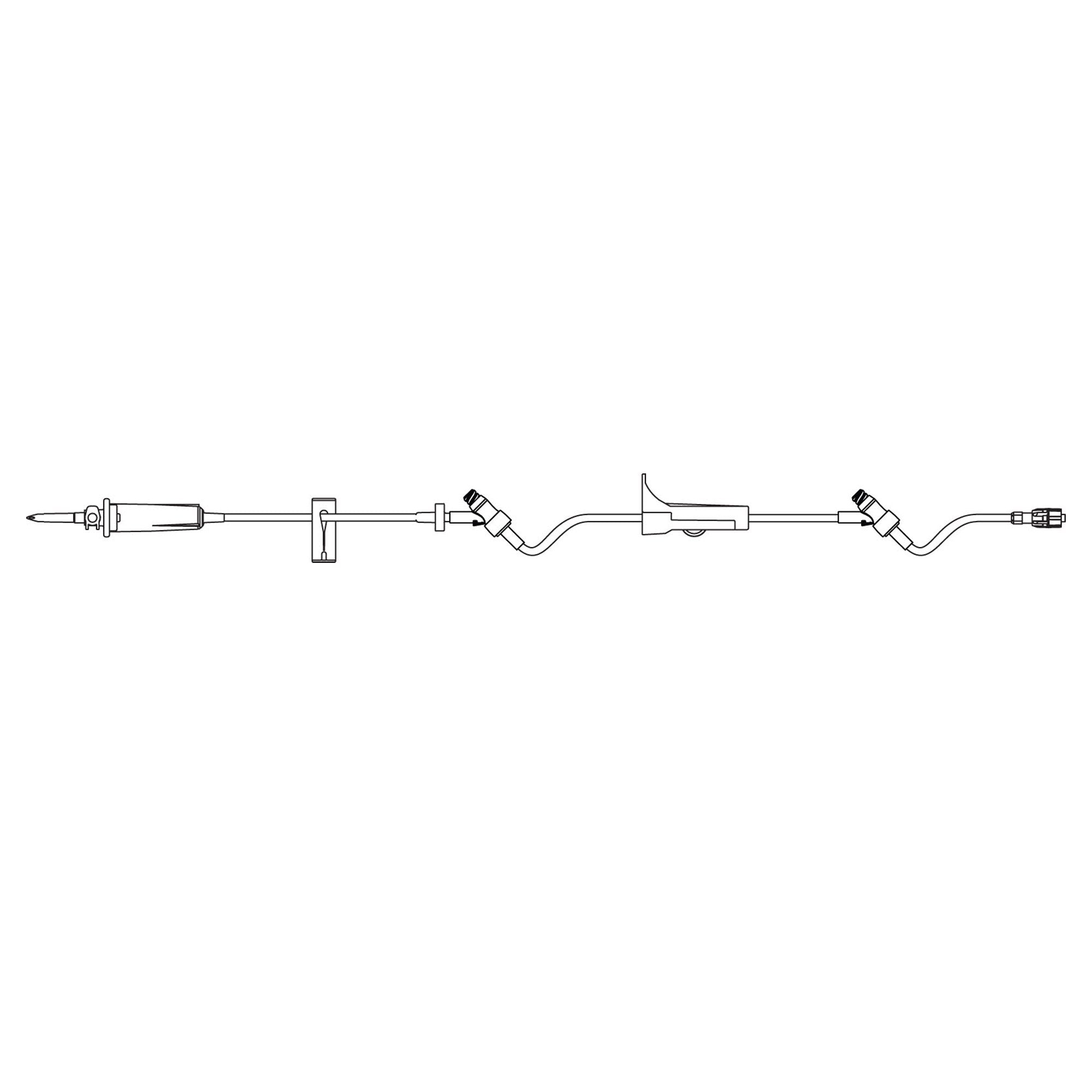Primary IV Administration Set SafeDay™ Gravity 2 Ports 15 Drops / mL Drip Rate Without Filter 106 Inch Tubing Solution Without Flow Regulator - 352636