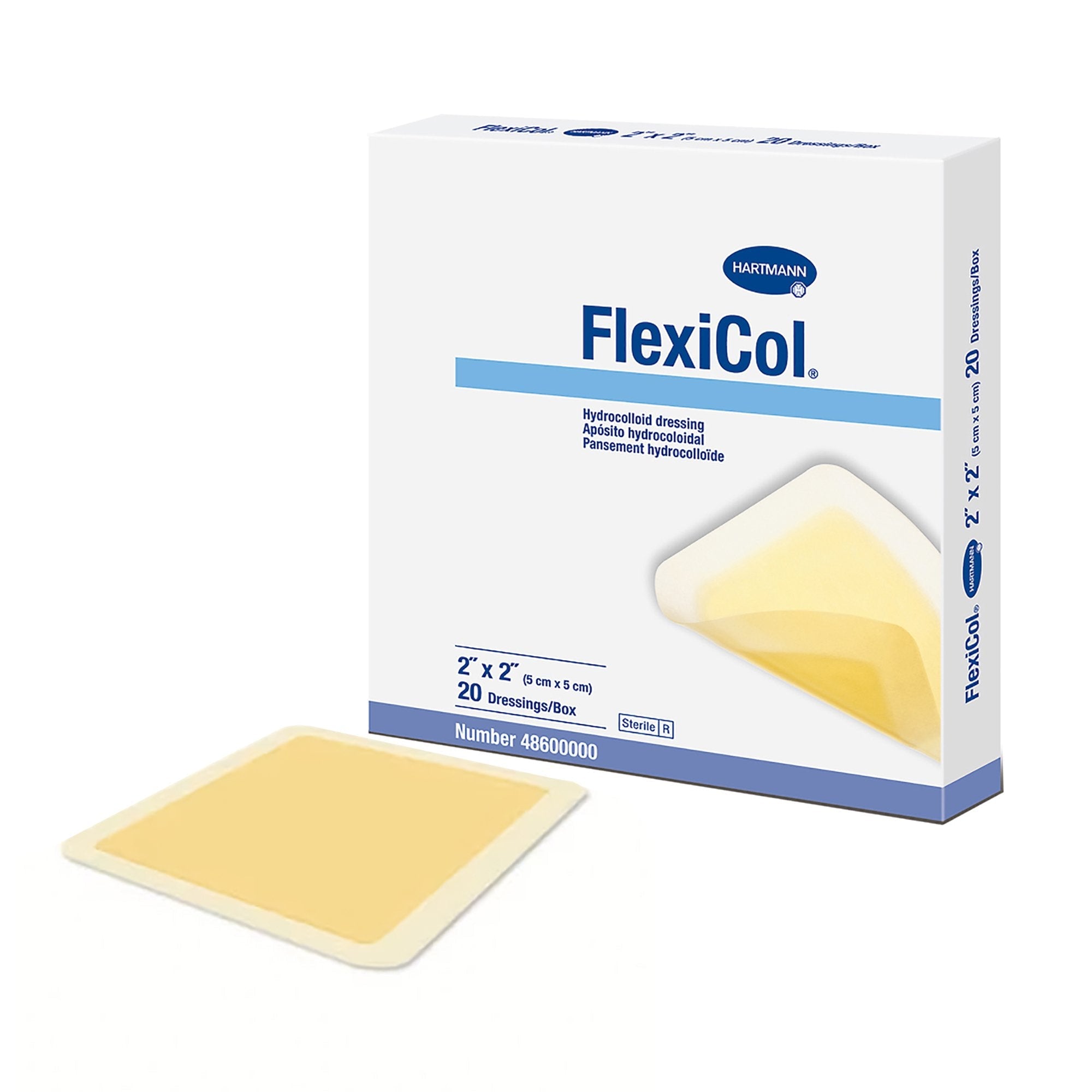 FlexiCol® Hydrocolloid Dressing, 2 x 2 Inch 48600000