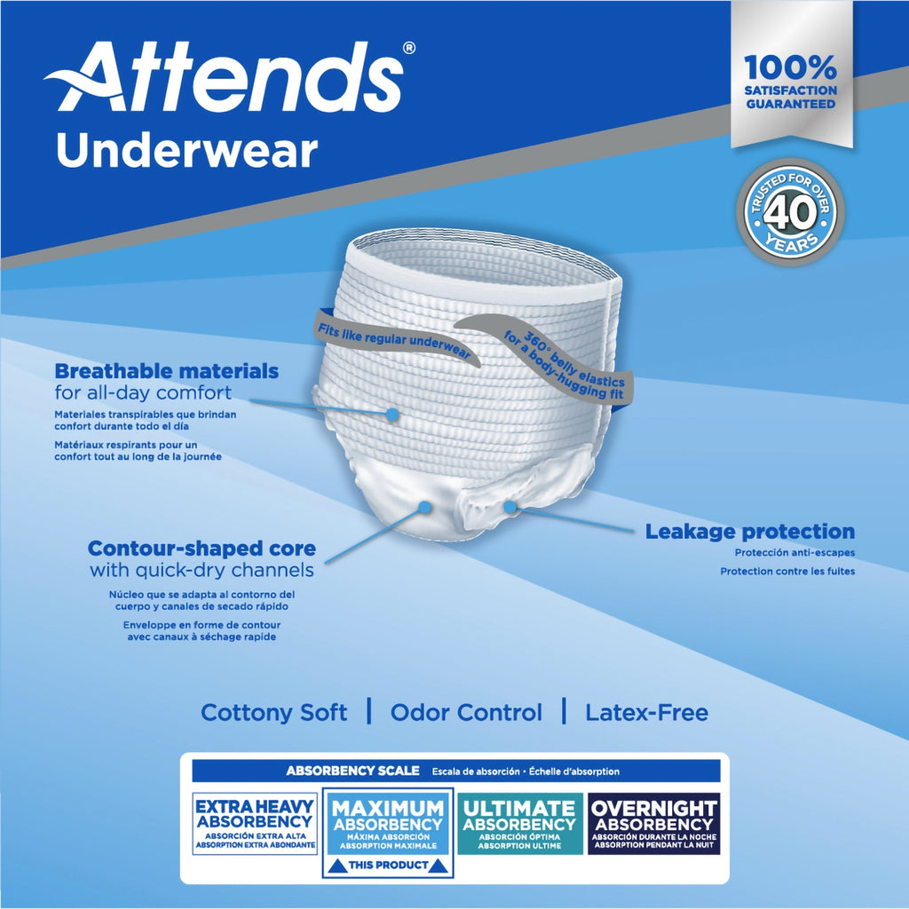 Attends® Maximum Absorbent Underwear, Large AP0730100