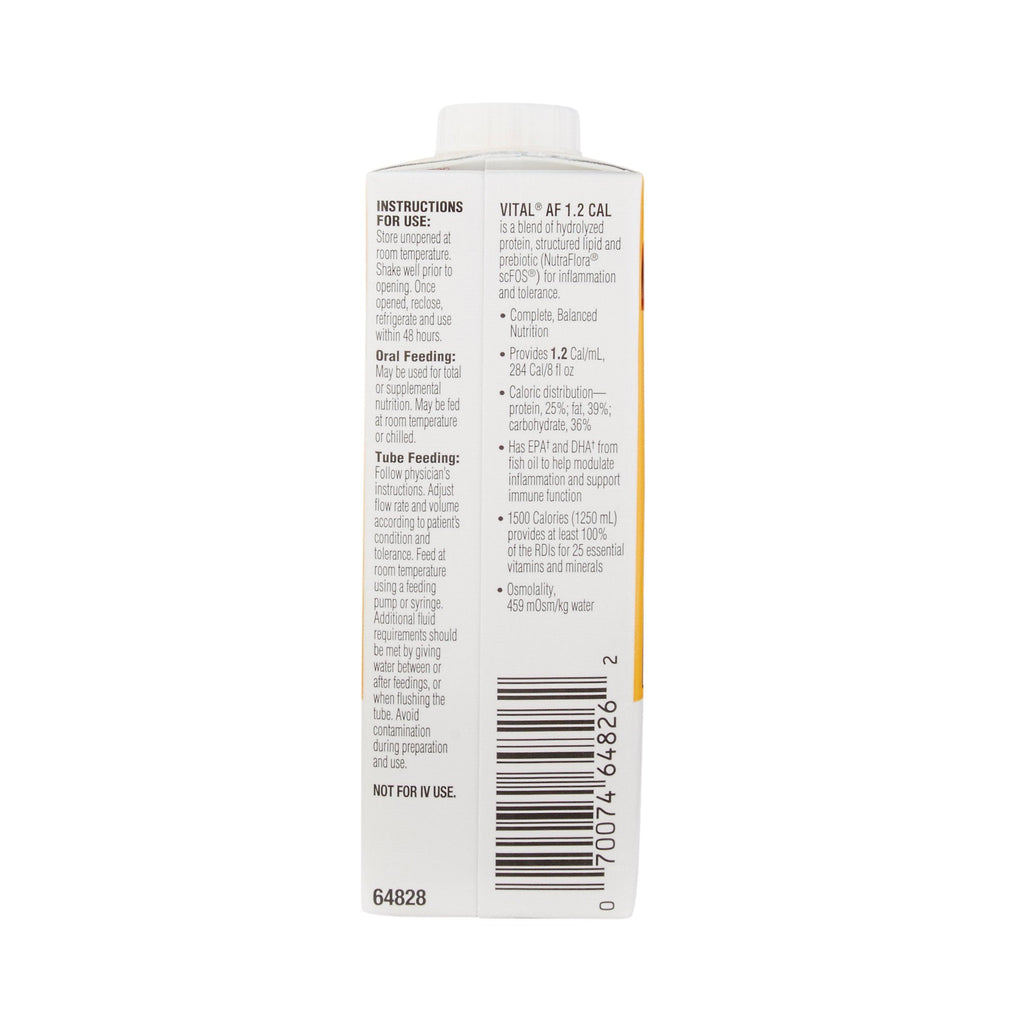 Vital AF 1.2 Cal Vanilla Peptide-Based Nutrition for Inflammation and Tolerance 64828
