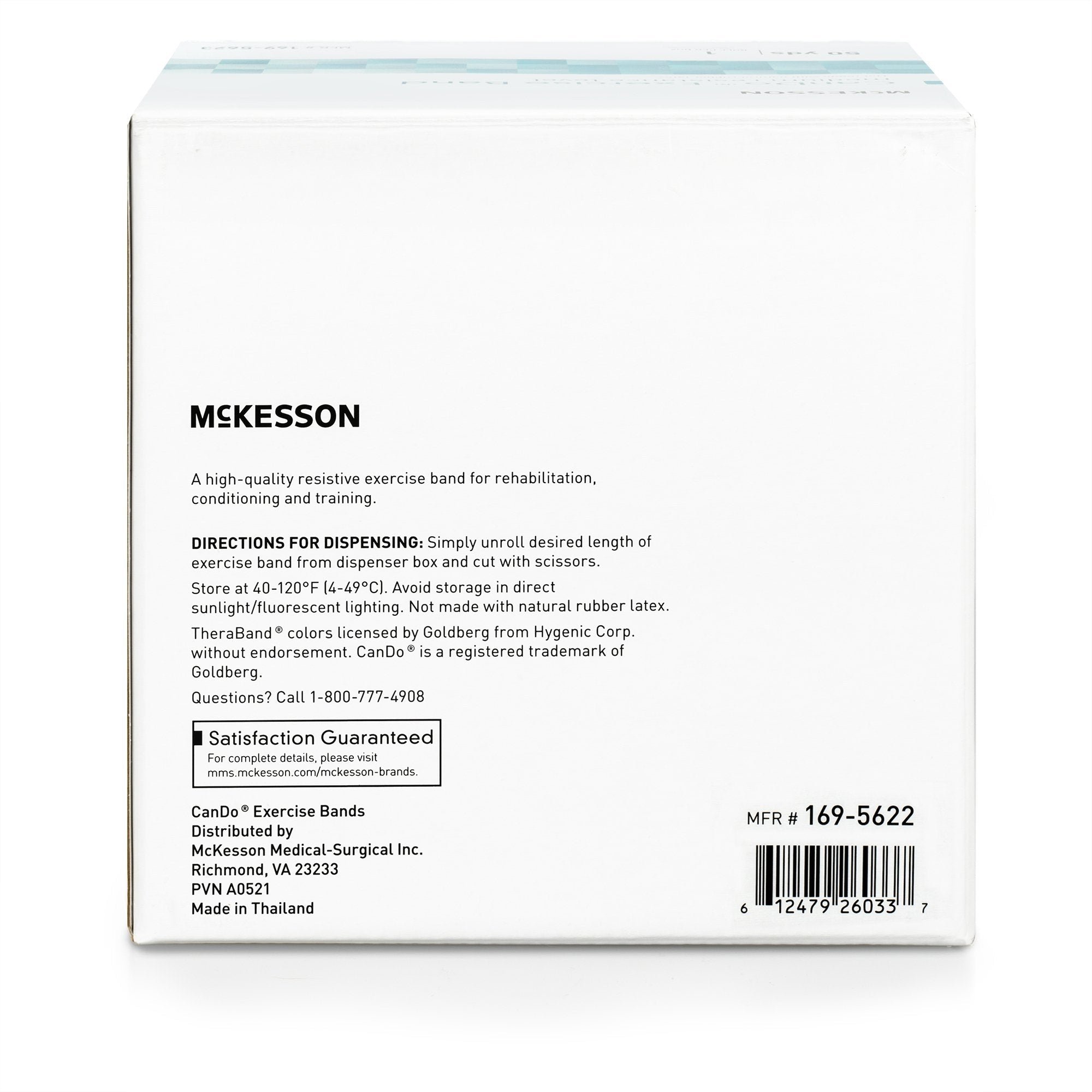 McKesson CanDo® Exercise Light Resistance Band, Red, 5 Inch x 50 Yard 169-5622