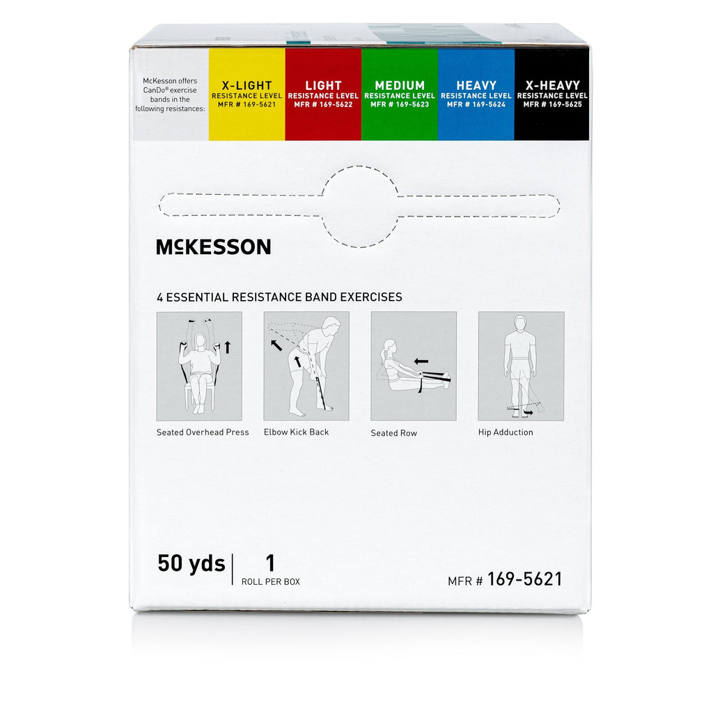 McKesson CanDo® Exercise Extra-Light Resistance Band, Yellow, 5 Inch x 50 Yard 169-5621