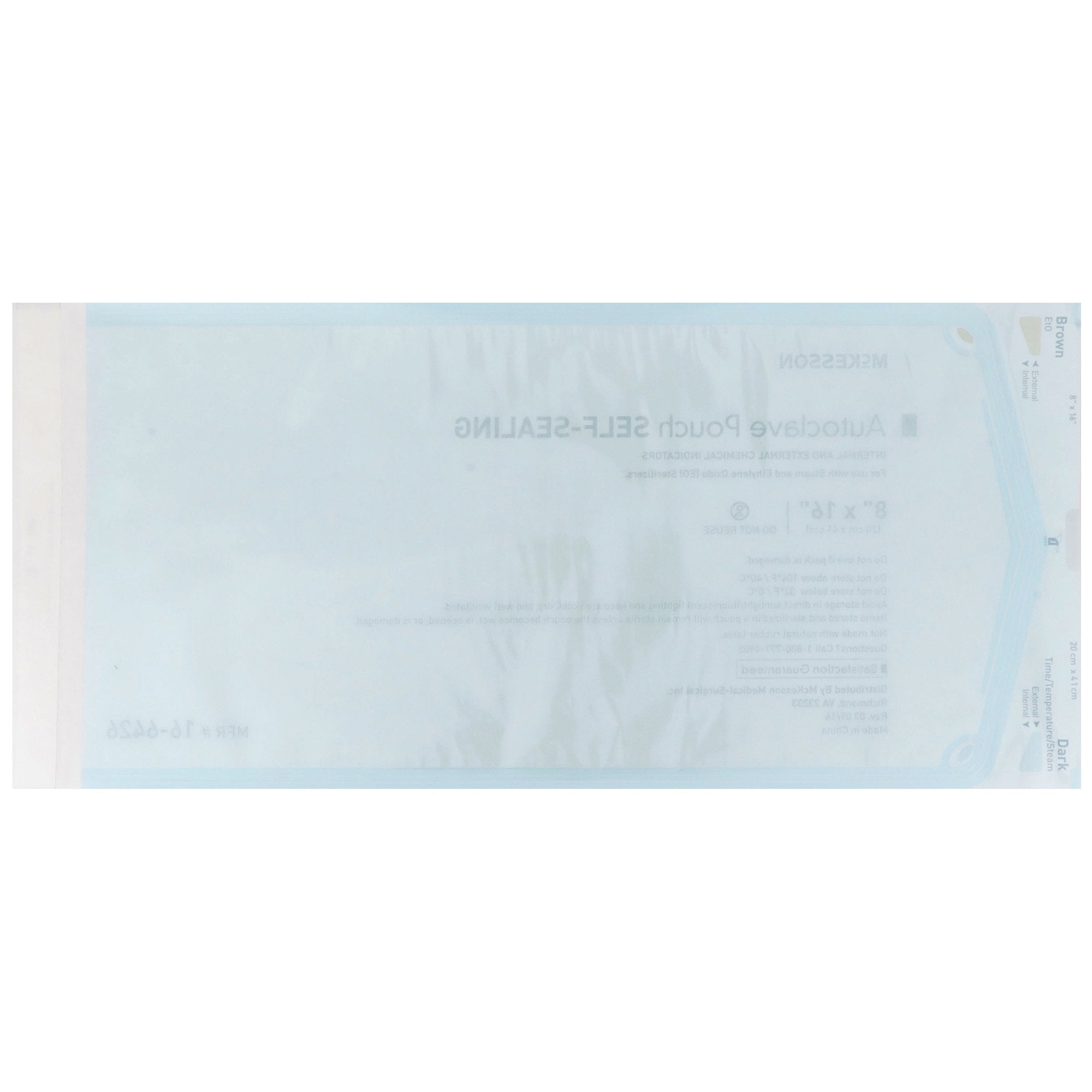 McKesson Sterilization Pouch, 8 x 16 Inch 16-6426