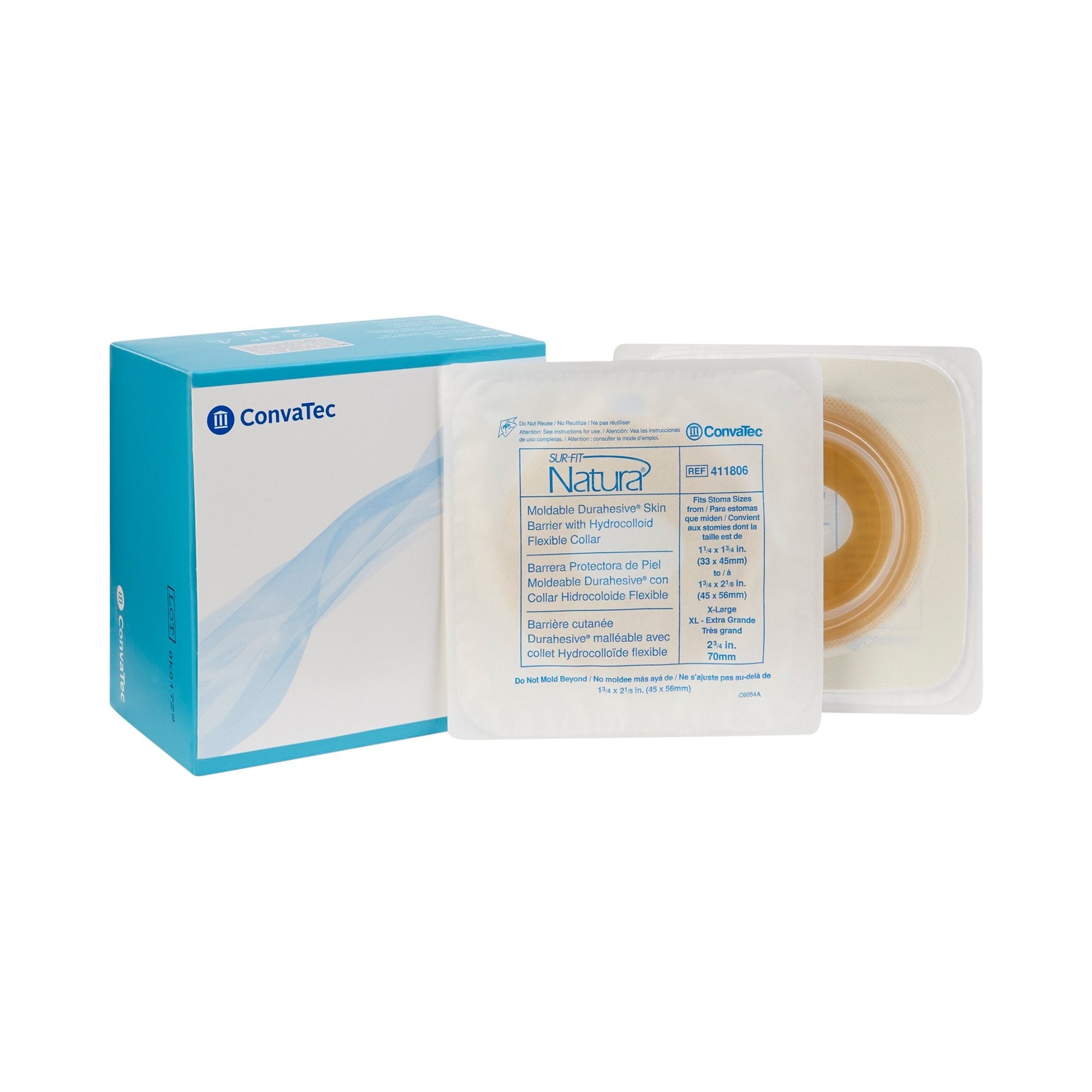 Sur-Fit Natura® Durahesive® Ostomy Barrier With 1¾-2 1/8 Inch Stoma Opening 411806