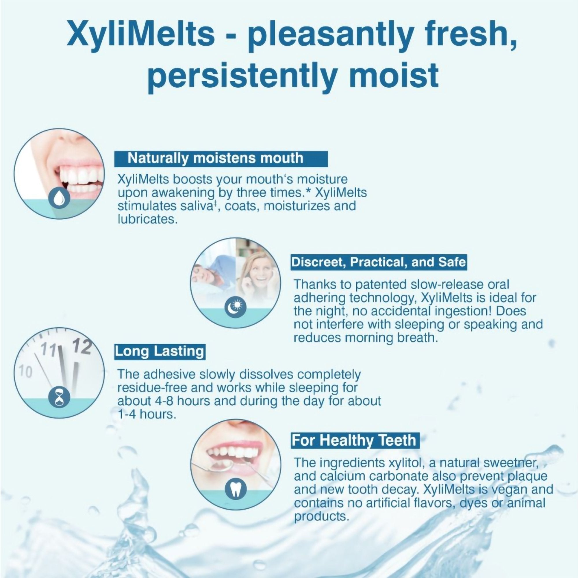 OraCoat XyliMelts Stick-On Melts for Moisturizing, Mild Mint 85593300051