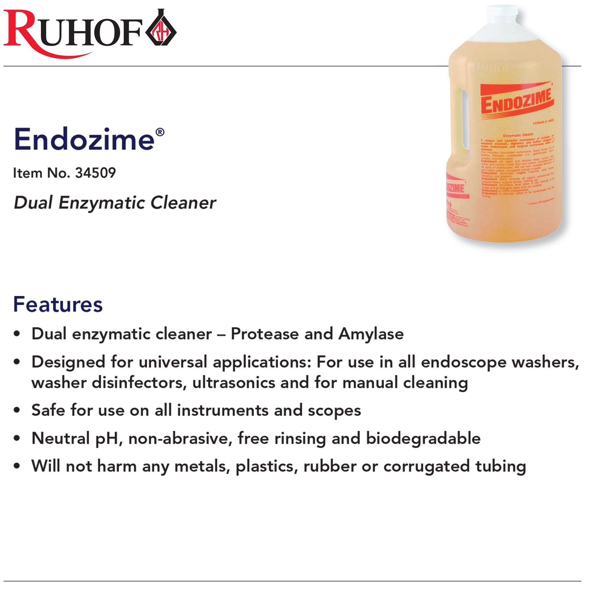 Endozime® Dual Enzymatic Instrument Detergent 34509-27