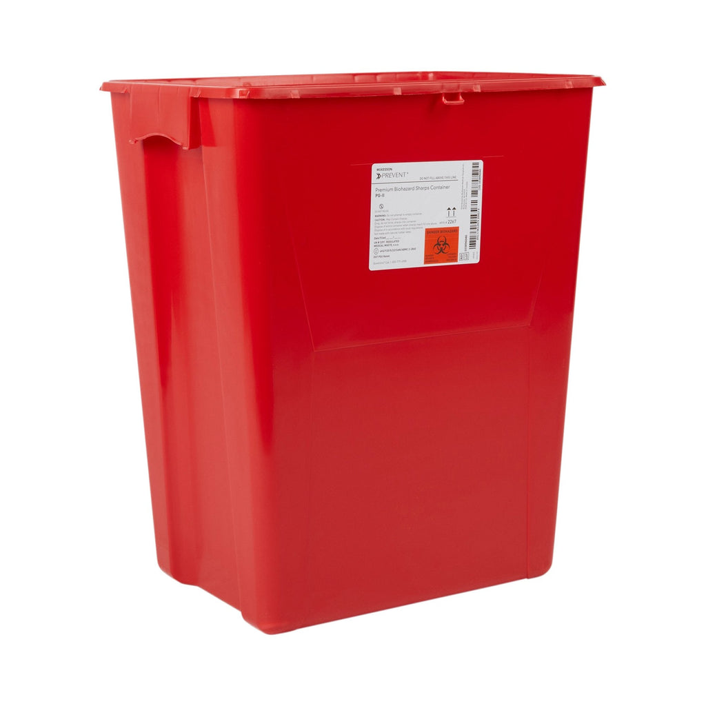 McKesson Prevent® Sharps Container, 18 Gallon, 24-3/5 x 17-3/10 x 13 Inch 2268