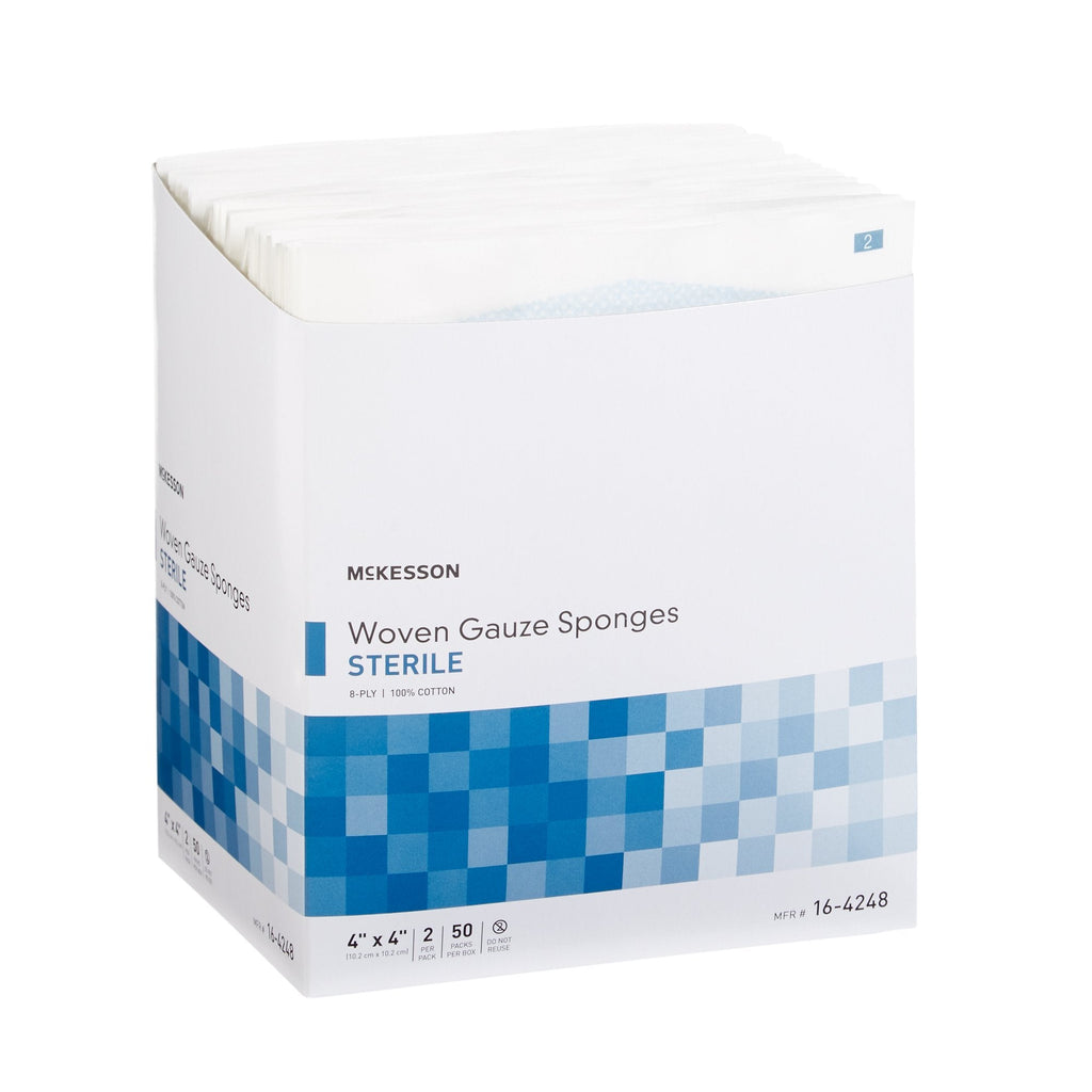 McKesson Sterile Gauze Sponge, 4 x 4 Inch, 8-Ply 16-4248