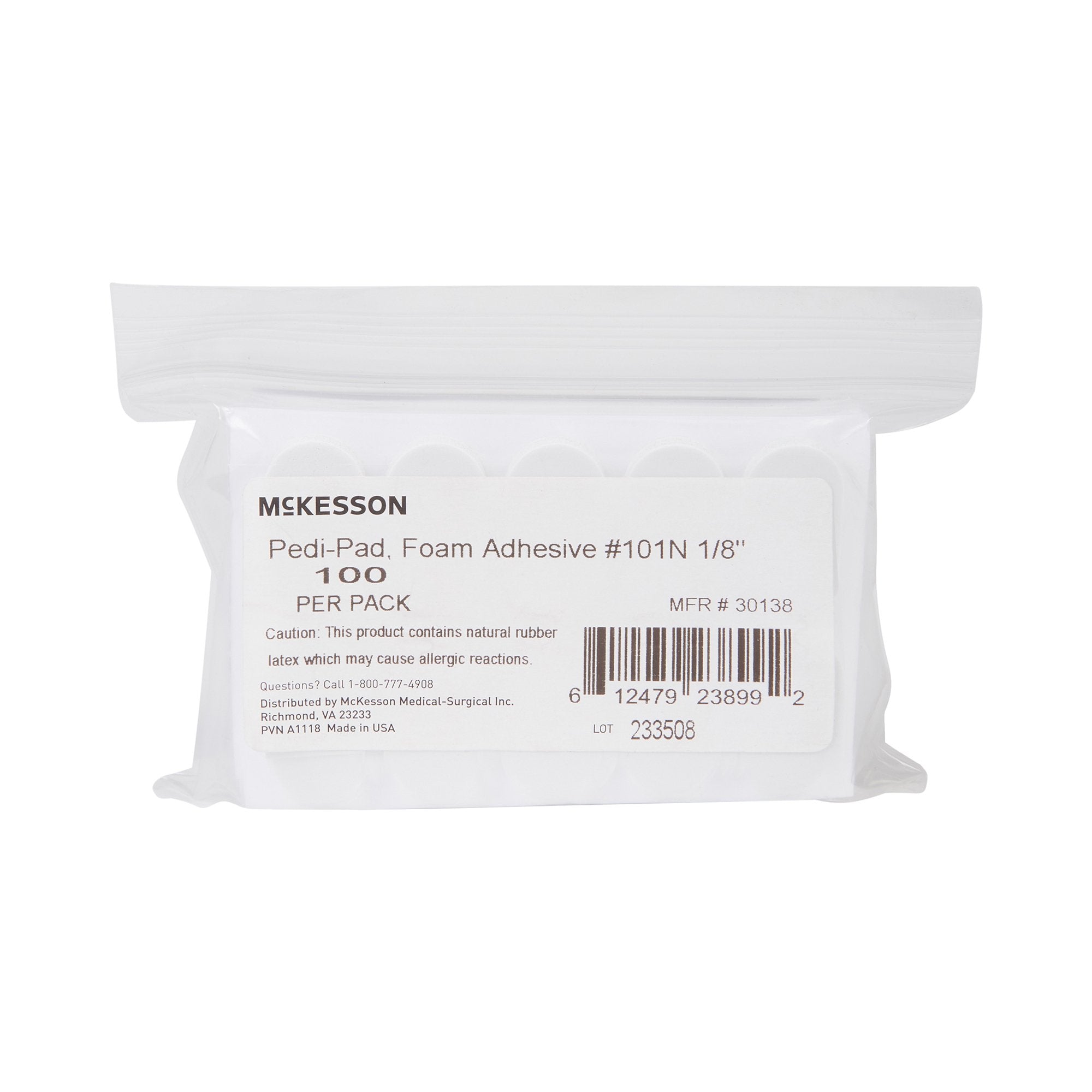 McKesson Pedi-Pad White Protective Pad, Size 101 – Narrow 30138