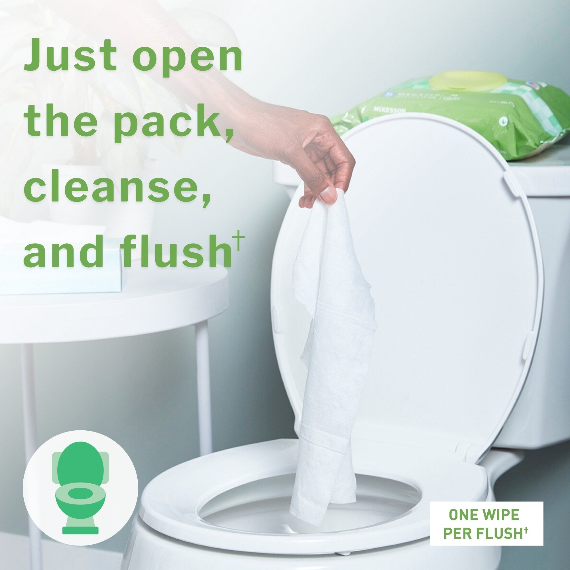 McKesson Flushable* Wet Wipes XL - Scented, 96 Wet Wipes per Pack DXLF96