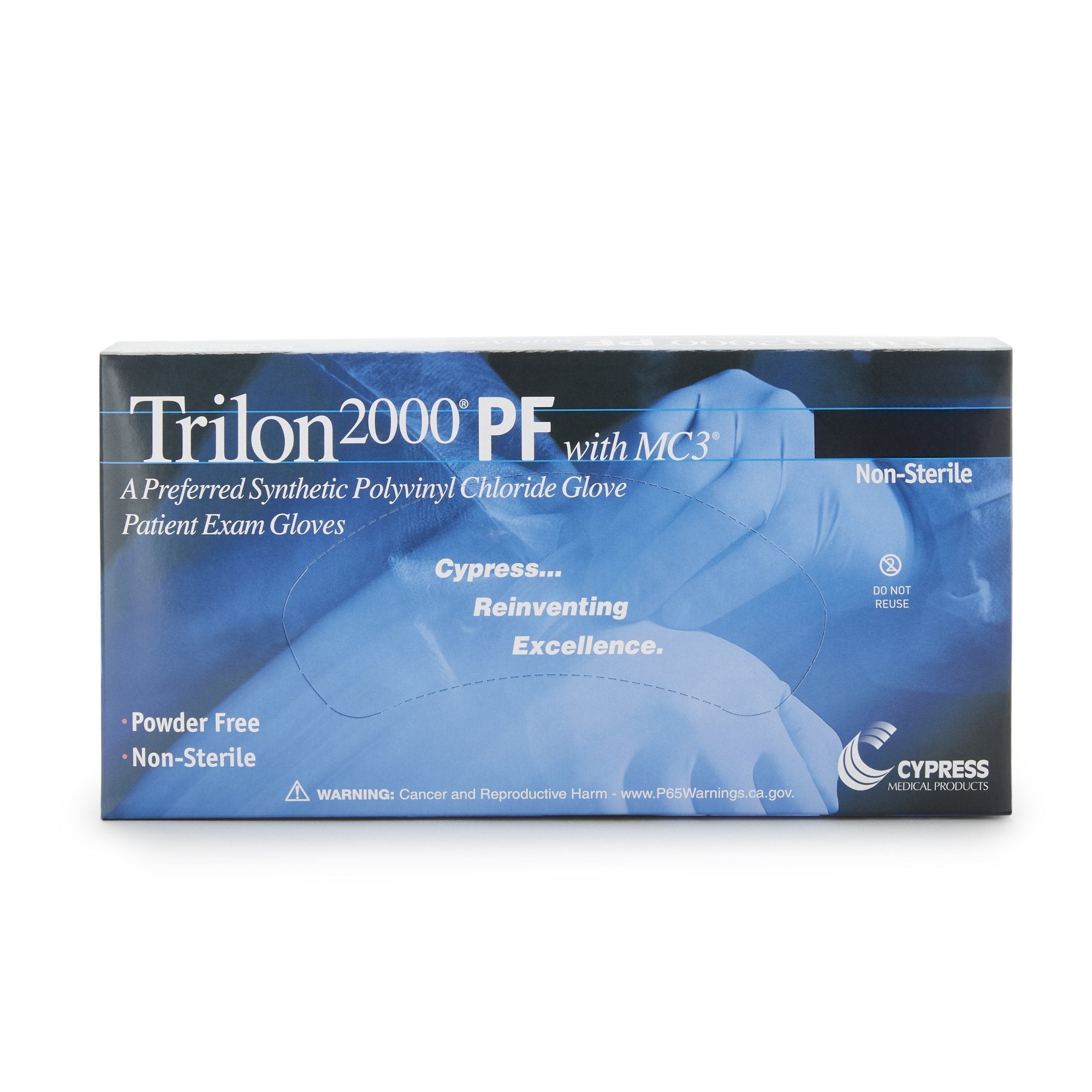 Trilon 2000® PF with MC3® Stretch Vinyl Exam Glove, Large, Ivory 25-970