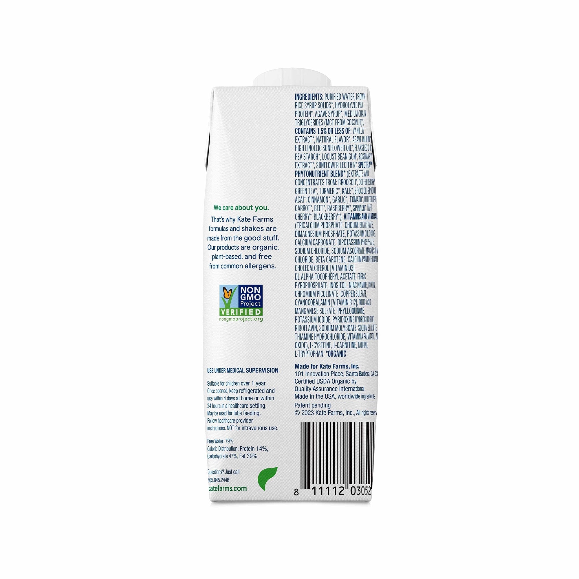 Kate Farms® Pediatric Peptide 1.0 Sole-Source Nutrition Formula, Vanilla 8.45-oz 811112030539