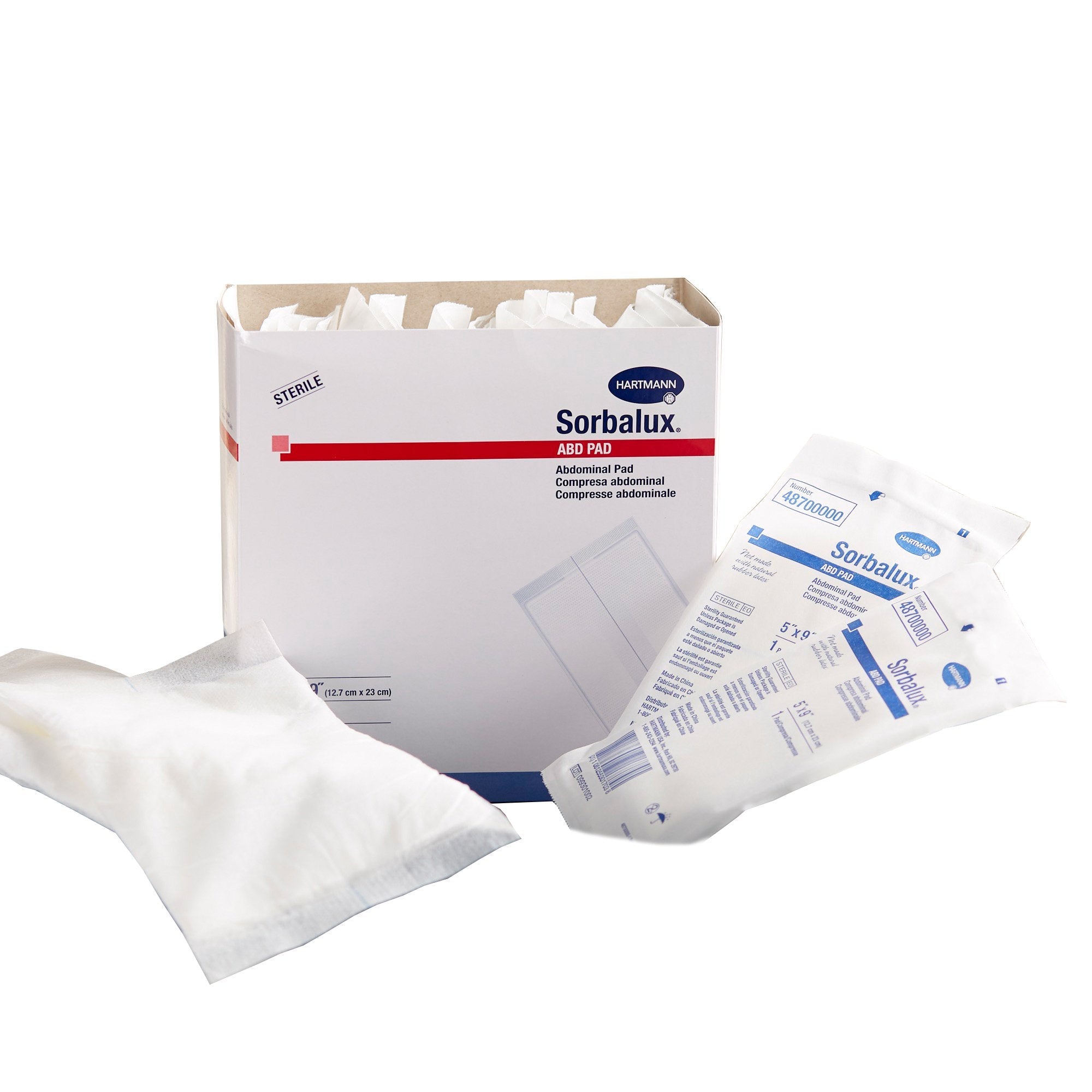 Sorbalux® ABD Sterile Abdominal Pad, 5 x 9 Inch, 1-Ply 48700000