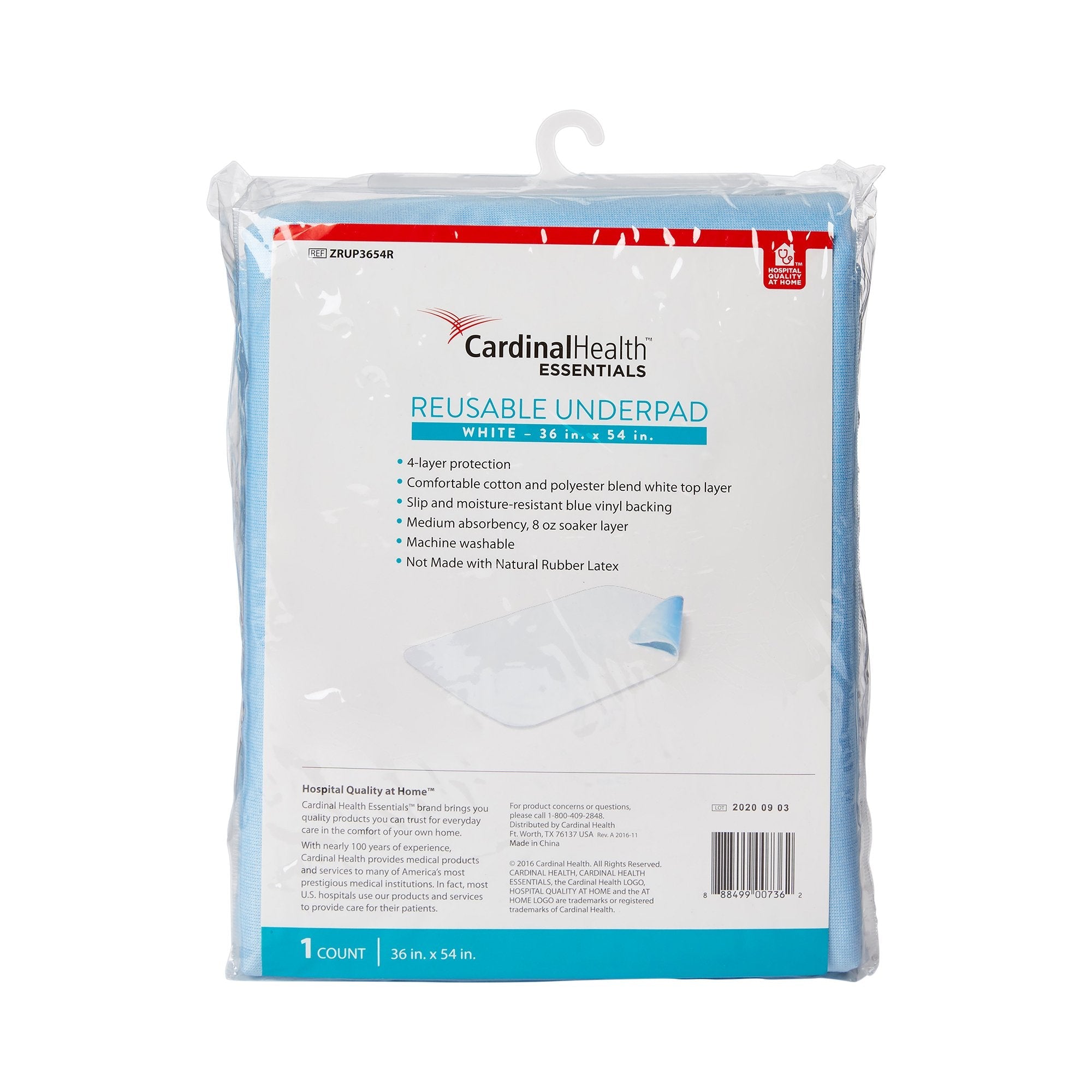 ReliaMed Underpad, Reusable, Polyester ZRUP3654R