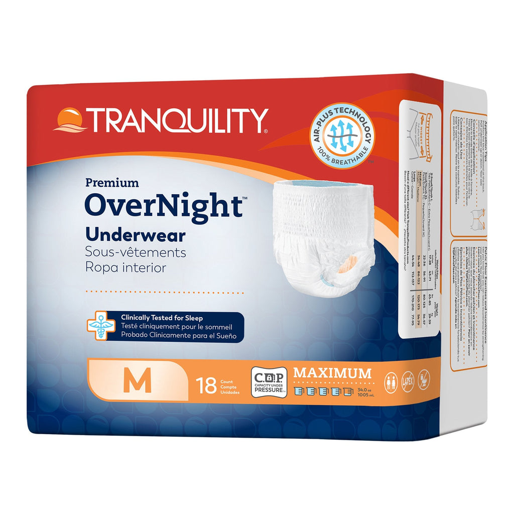 Tranquility Premium OverNight Disposable Absorbent Underwear, M 2115