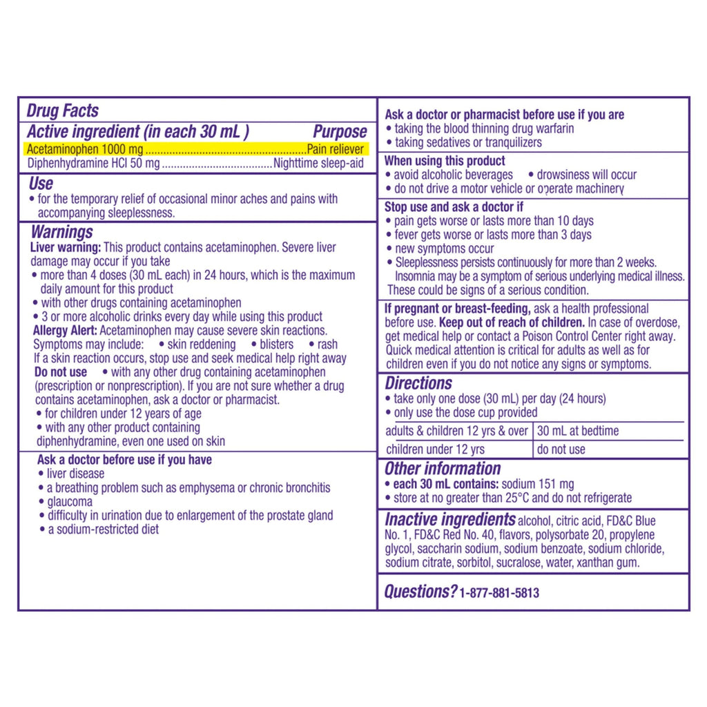 ZzzQuil Night Pain Nighttime Sleep-Aid Pain Reliever Liquid, Midnight Berry 32390004089