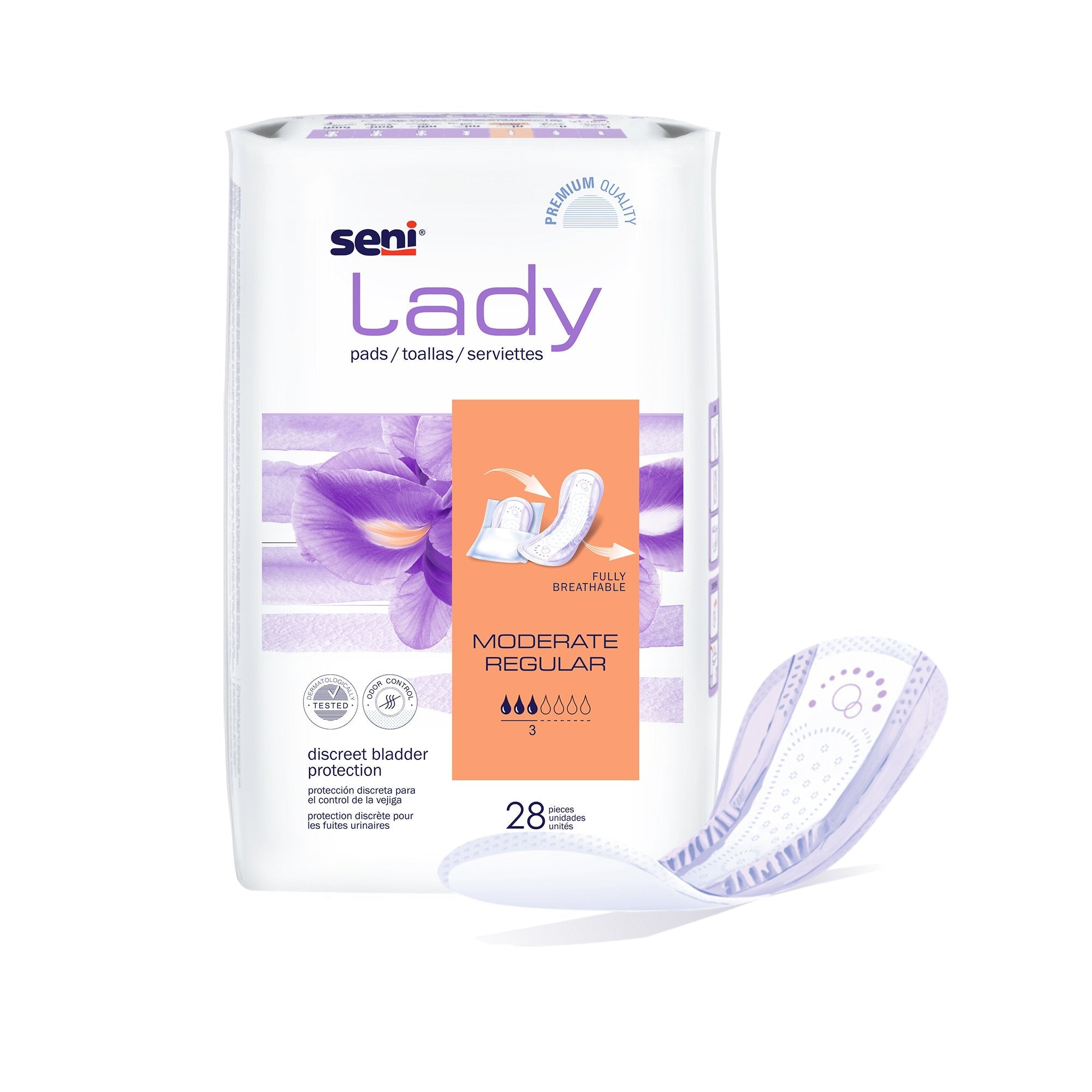 Seni® Lady Moderate Absorbency Bladder Control Pads, Regular S-3P28-PS1