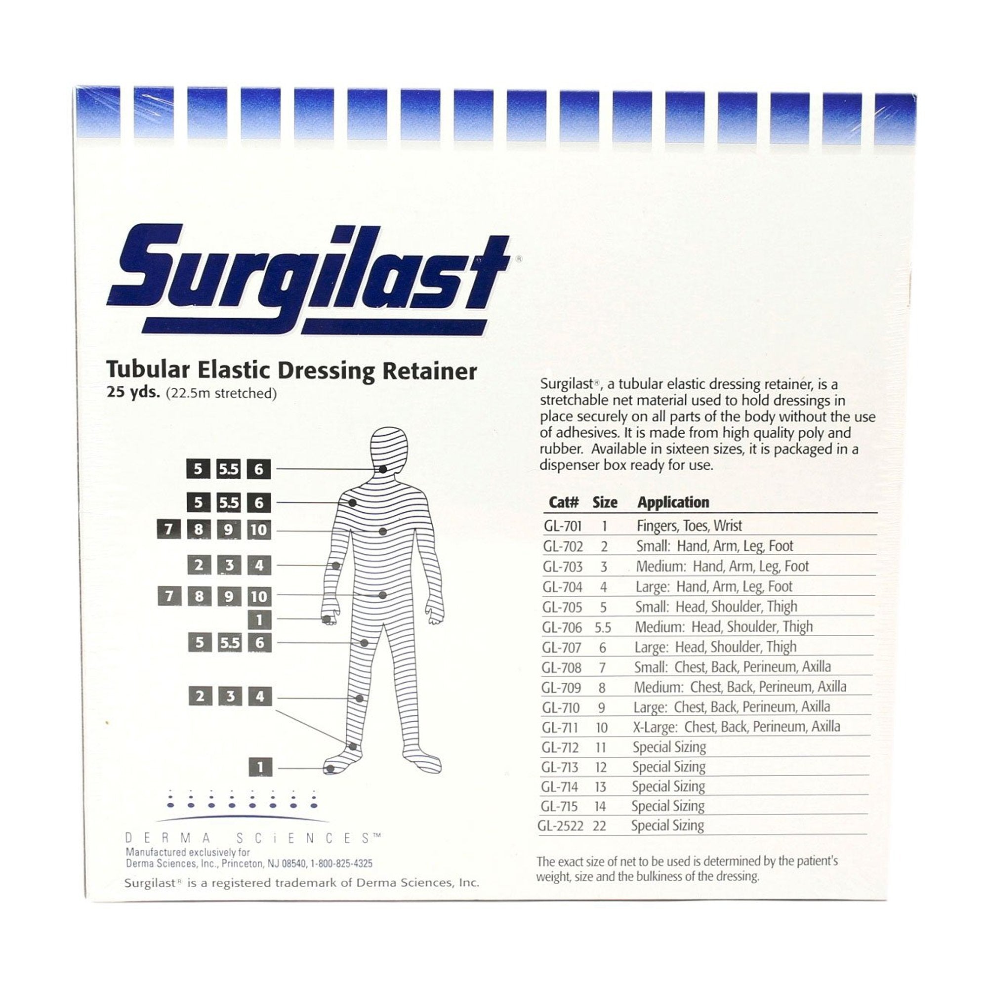 Surgilast® Elastic Net Retainer Dressing, Size 3, 25 Yard GL703