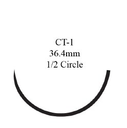 Absorbable Suture with Needle Coated Vicryl™ Polyglactin 910 CT-1 1/2 Circle Taper Point Needle Size 3-0 Braided - J258H