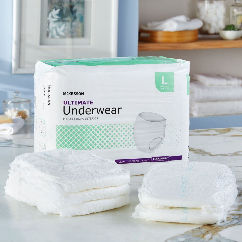 McKesson Ultimate Heavy Absorbency Incontinence Underwear, Large UW33852