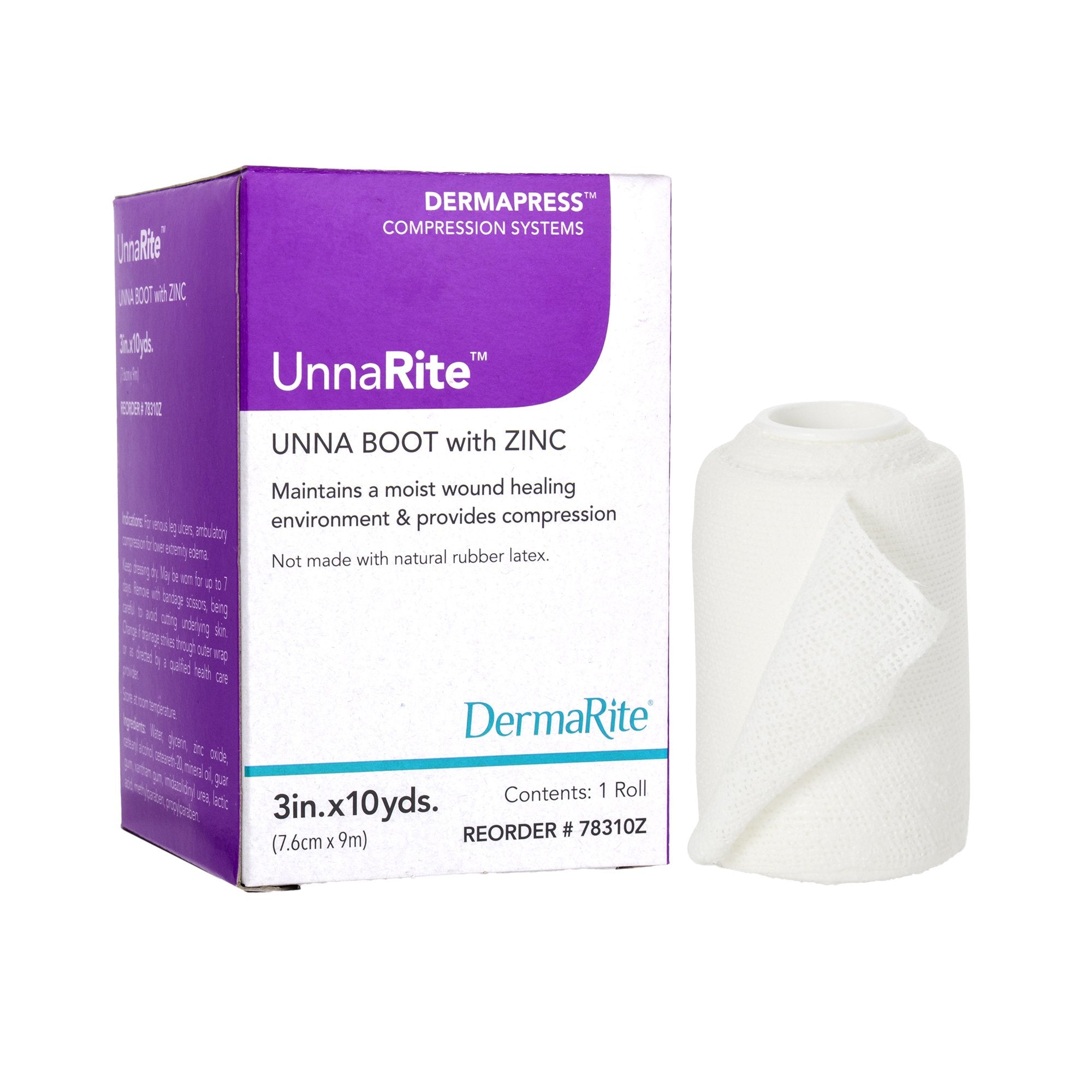 UnnaRite Unna Boot with Zinc Oxide, 3 Inch x 10 Yard 78310Z
