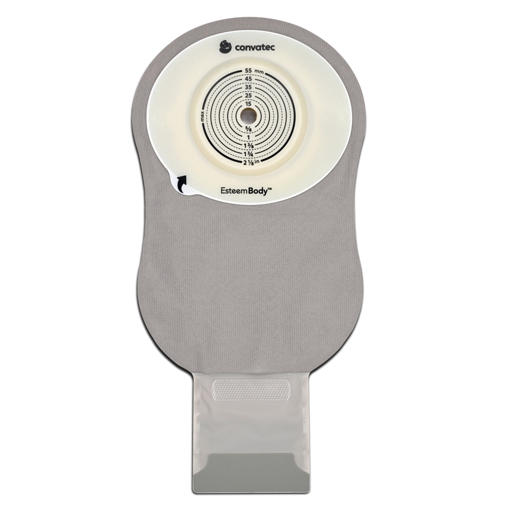 Ostomy Pouch Esteem Body™ One-Piece System 11 Inch Length Convex, Trim To Fit 10 to 35 mm Stoma Drainable 423644