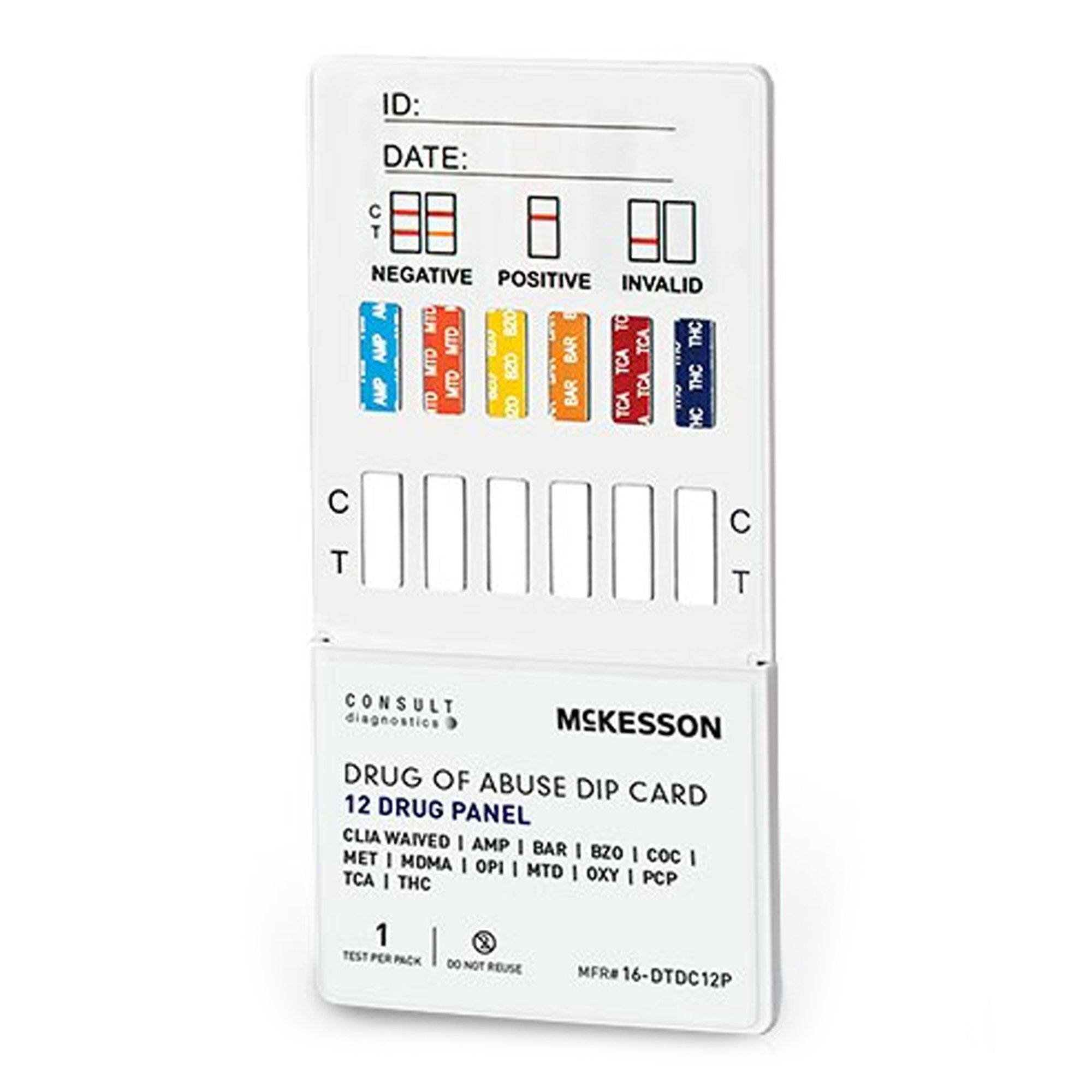 McKesson Consult™ 12-Drug Panel with Adulterants Drugs of Abuse Test Kit 16-DTDC12P
