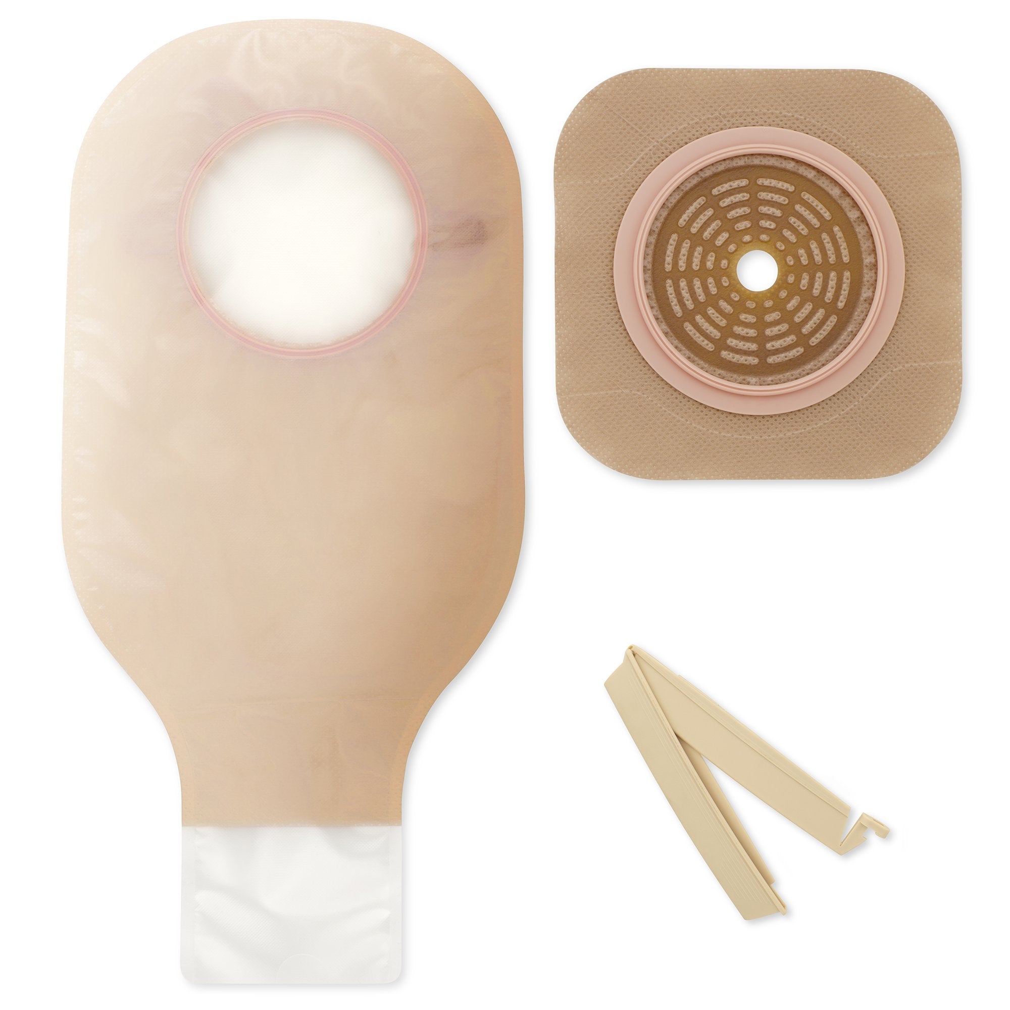 New Image™ 19104 2-Piece Clear Ileostomy/Colostomy Pouch, 70 mm Flange, Blue 19104