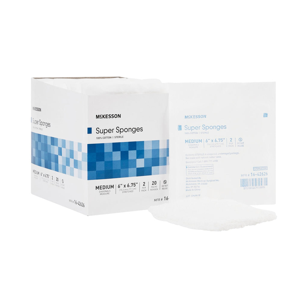 McKesson Sterile Fluff Dressing, 6 x 6-3/4 Inch 16-42626