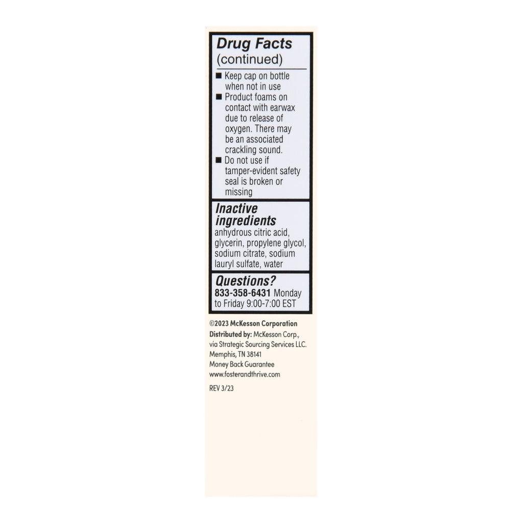 Foster & Thrive™ Earwax Removal Drops Carbamide Peroxide 6.5%, 0.5 Ounce 70677115401