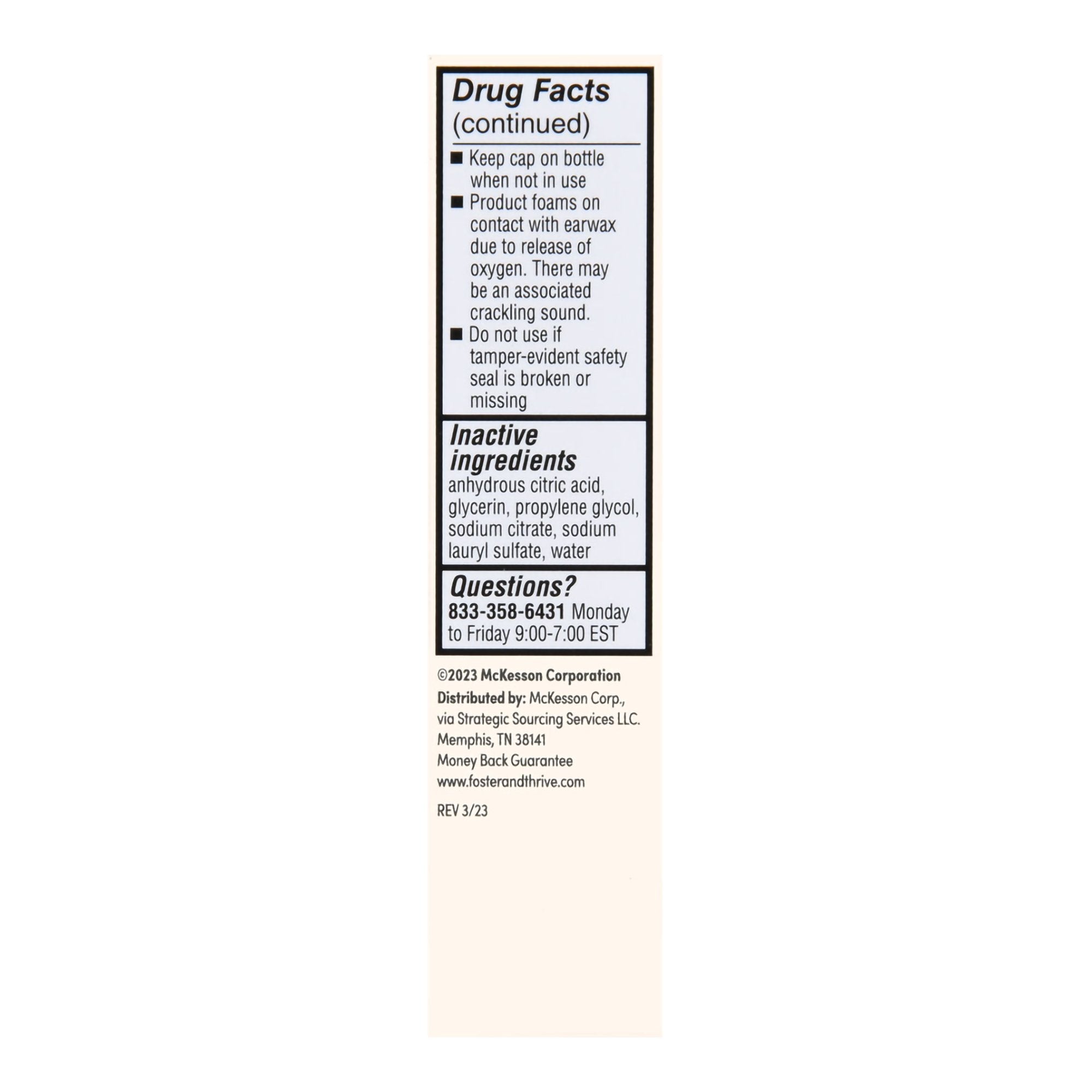 Foster & Thrive™ Earwax Removal Drops Carbamide Peroxide 6.5%, 0.5 Ounce 70677115401